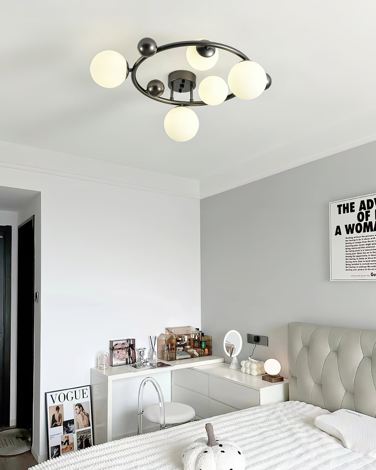 Keden Plafonnier Givré Verre Orbite Anneau Moderne - Neutralighting