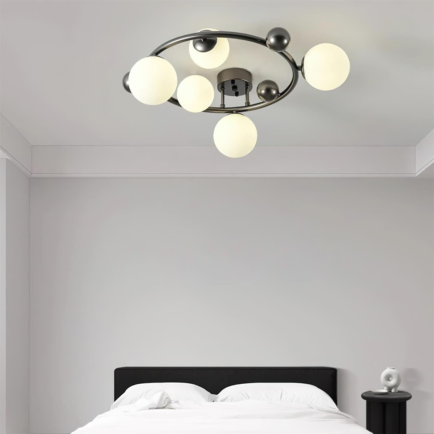 Keden Plafonnier Givré Verre Orbite Anneau Moderne - Neutralighting