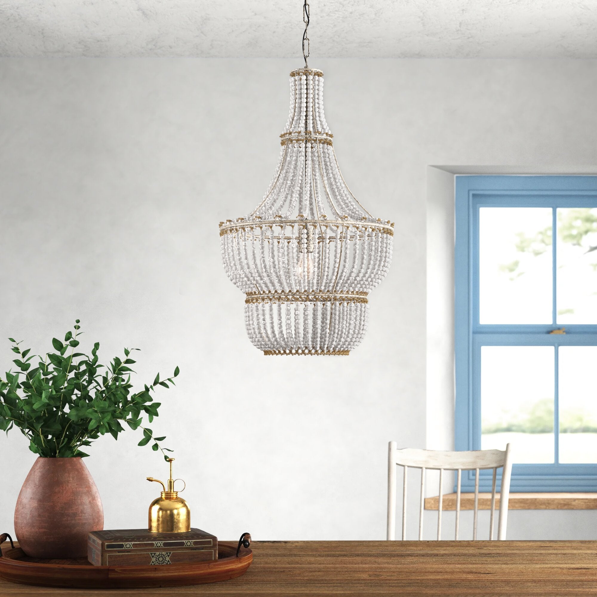 Qvistuvyd Postmodern Luxury Wooden Metal Chandelier - Lamp Copper
