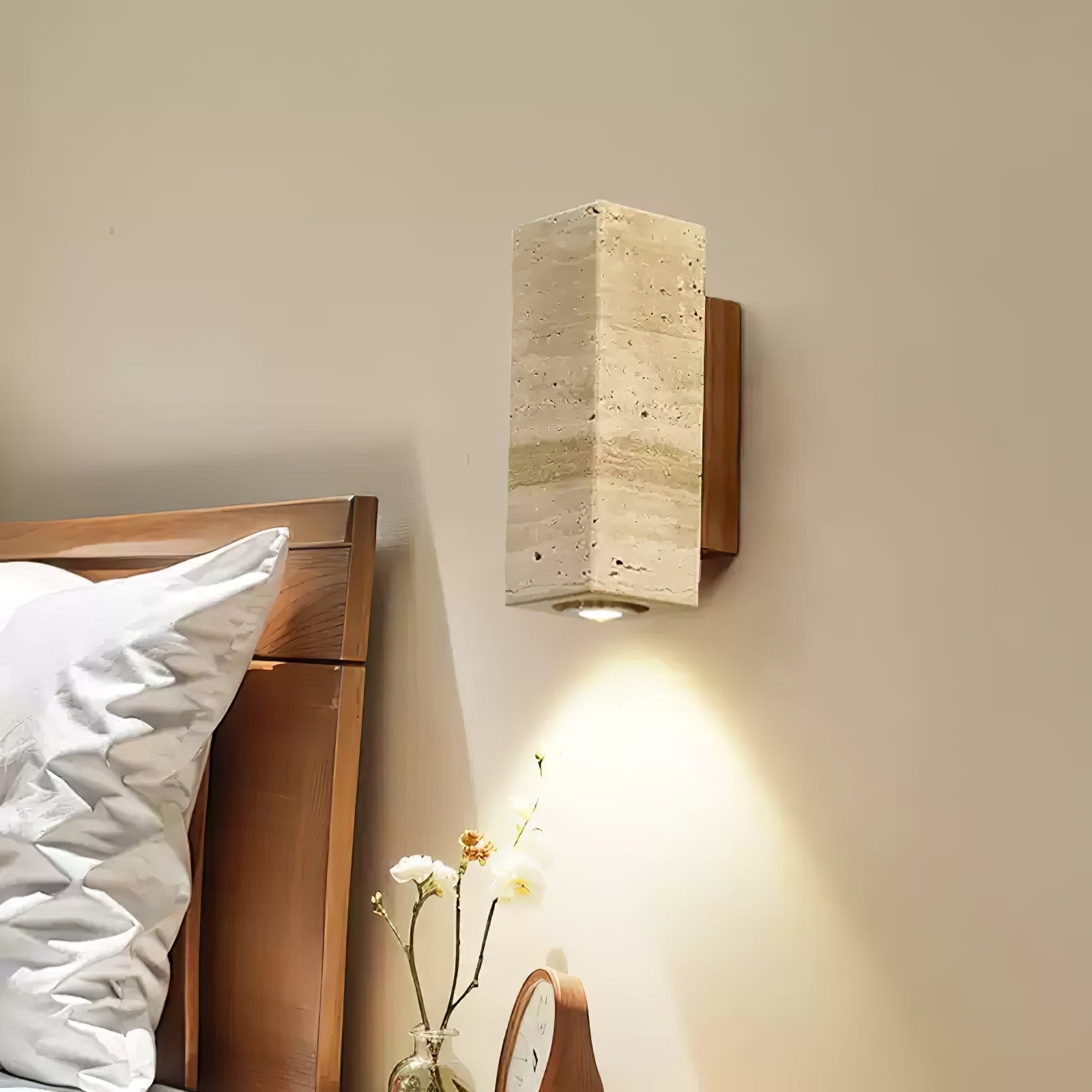 Veyrila Rectangular Travertine Wall Light - Neutralighting