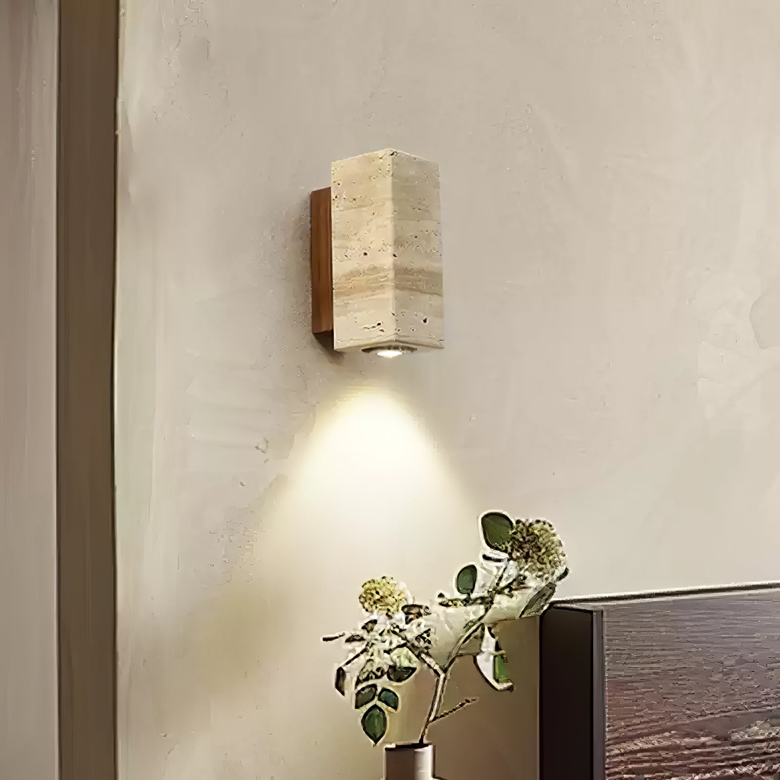 Veyrila Rectangular Travertine Wall Light - Neutralighting
