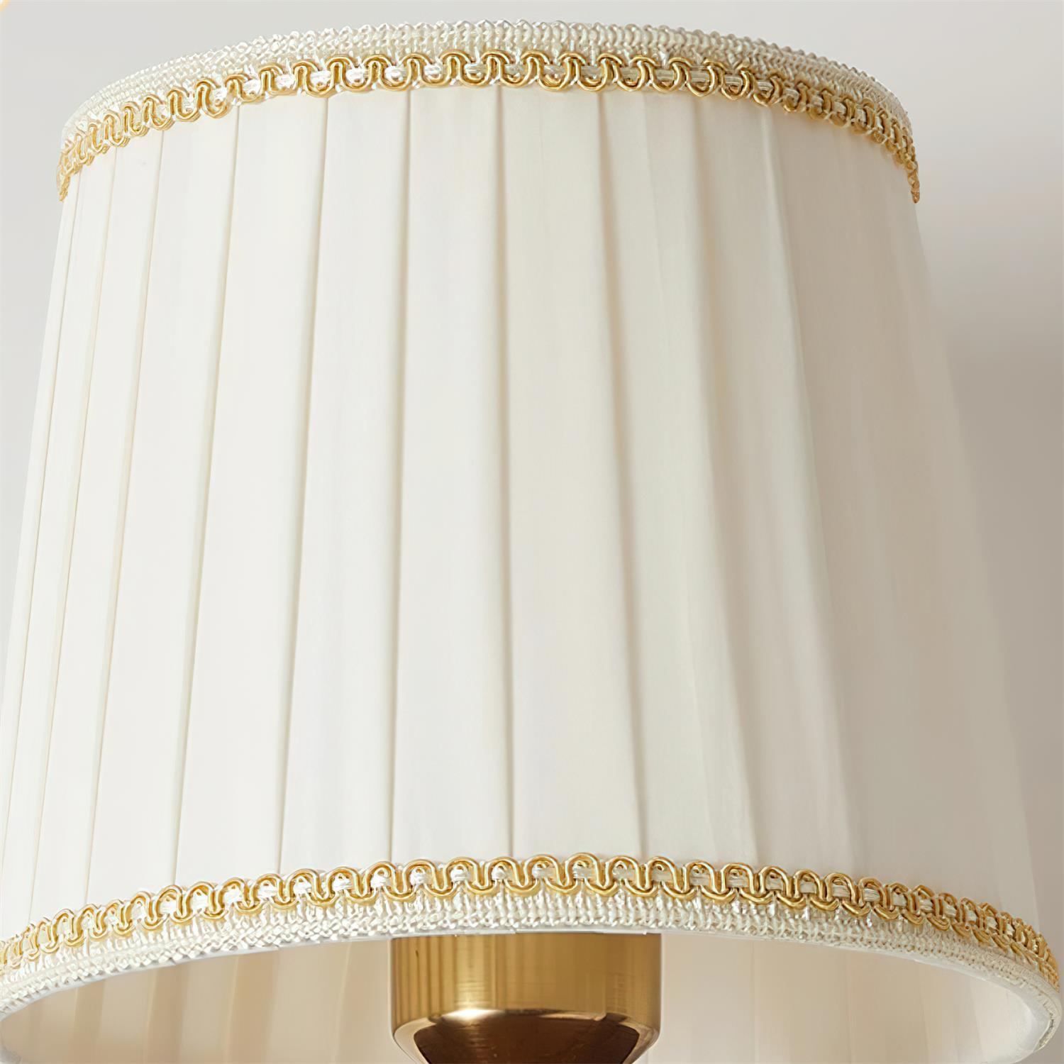 Wall Lamp Fabric Shade Modern Classic Gold Walnut Sconce Bedroom - Letslighting