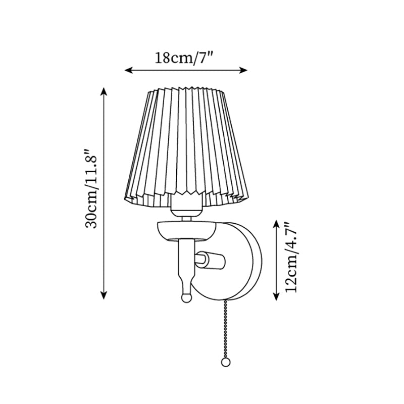 Wall Lamp Fabric Shade Modern Classic Gold Walnut Sconce Bedroom - Letslighting