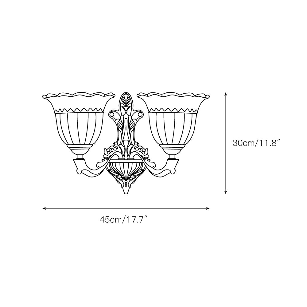 Sifuvyd Luxe Fleur Laiton Verre Métal Applique Murale - Neutralighting