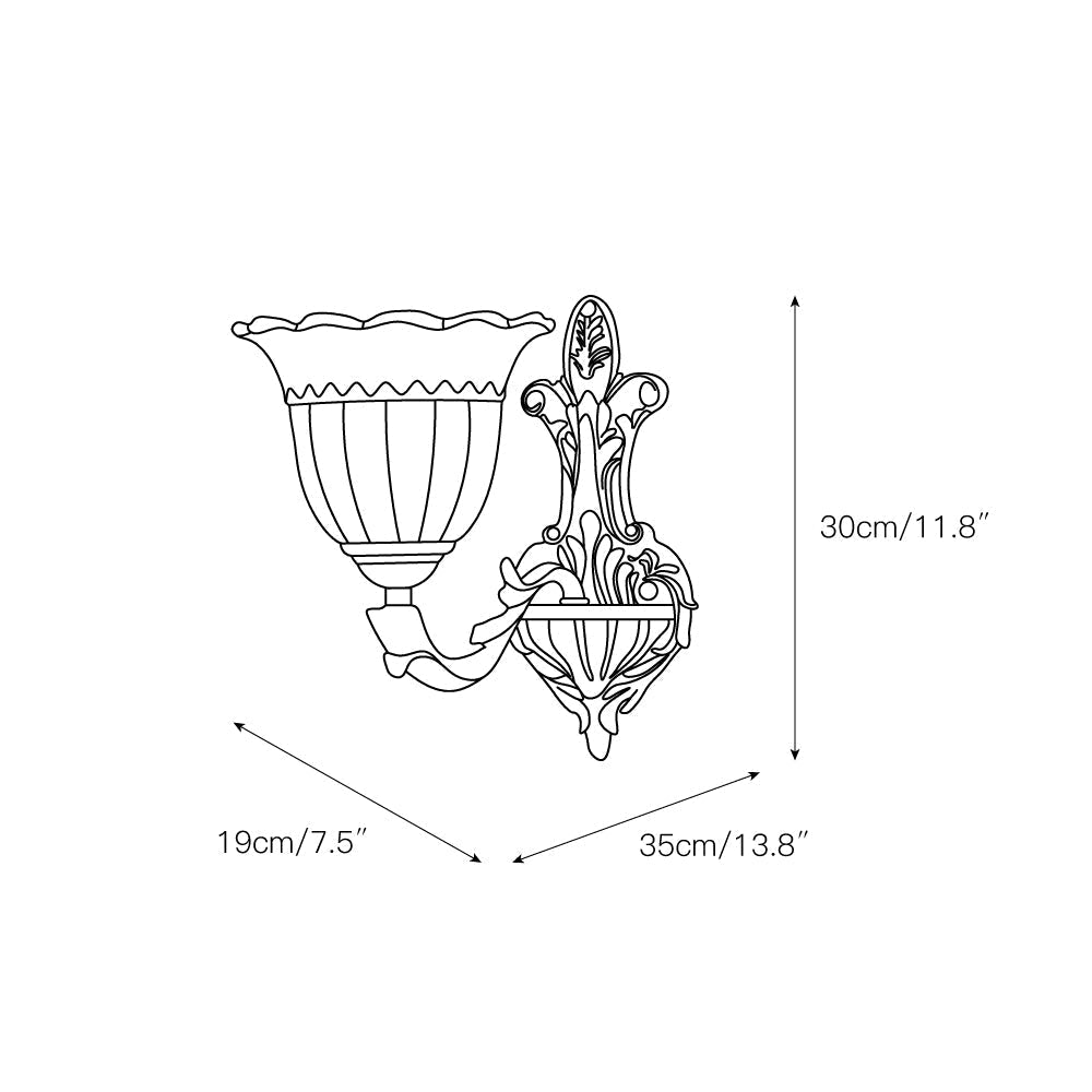 Sifuvyd Luxe Fleur Laiton Verre Métal Applique Murale - Neutralighting