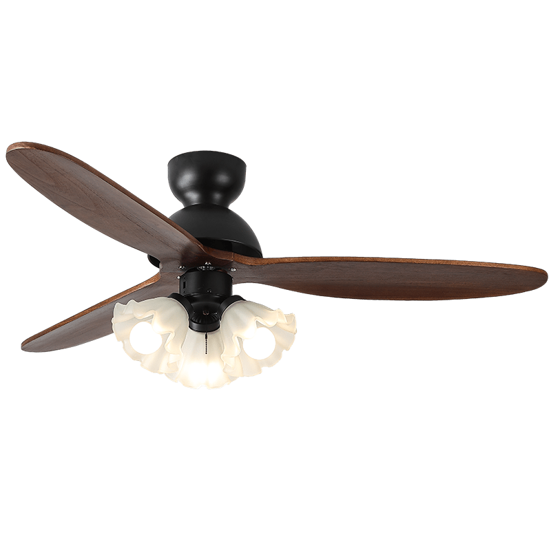 Plafonnier Ventilateur Novrik Air, avec abat-jour blanc