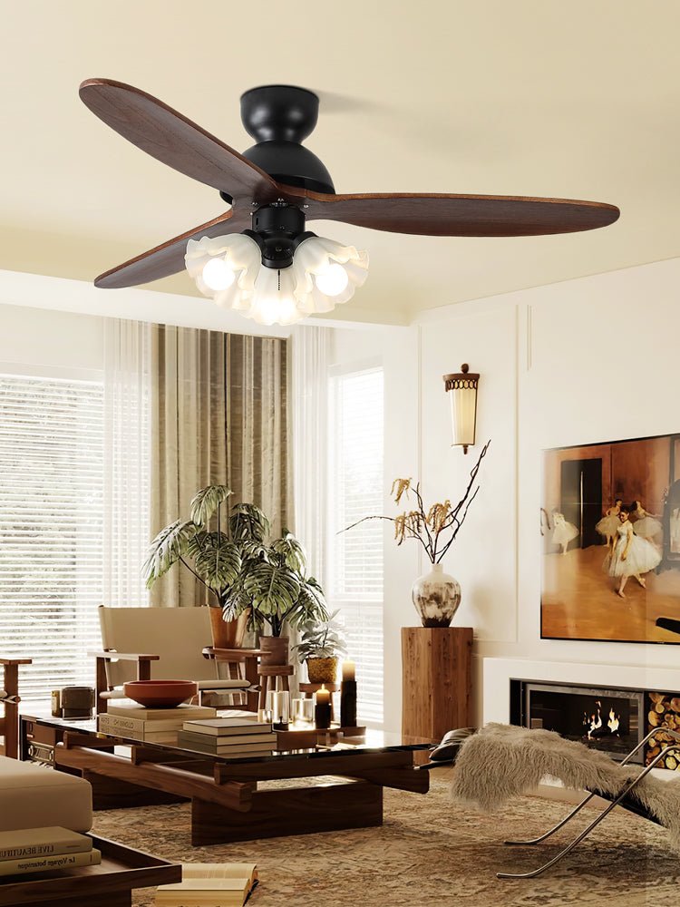 Plafonnier Ventilateur Novrik Air, installé dans une chambre