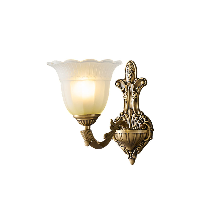 Sifuvyd Luxe Fleur Laiton Verre Métal Applique Murale - Neutralighting
