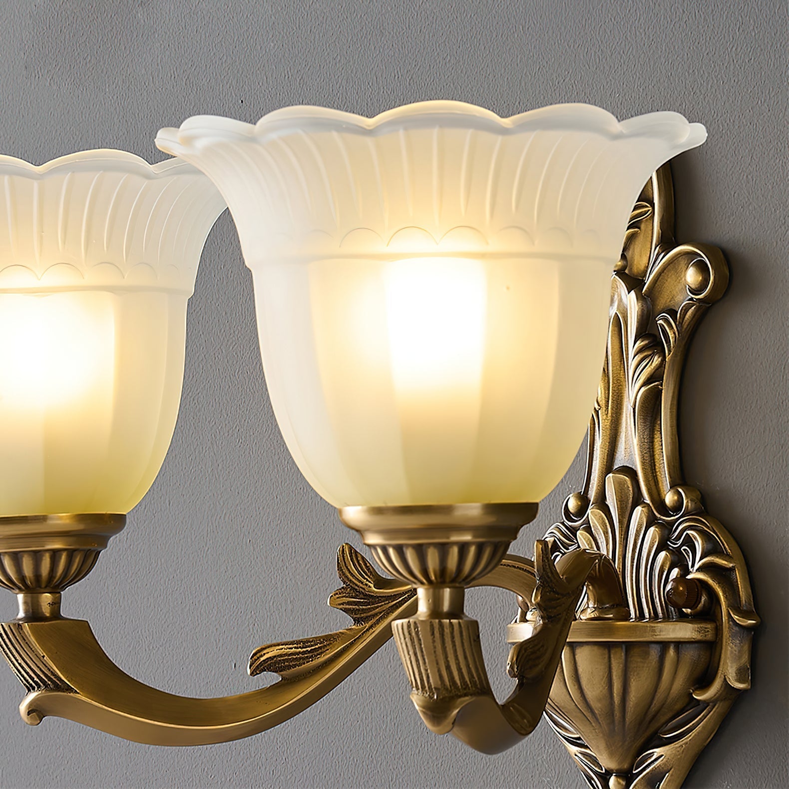 Sifuvyd Luxe Fleur Laiton Verre Métal Applique Murale - Neutralighting