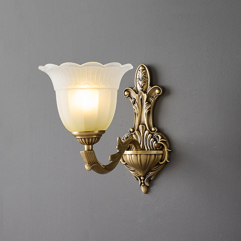 Sifuvyd Luxe Fleur Laiton Verre Métal Applique Murale - Neutralighting