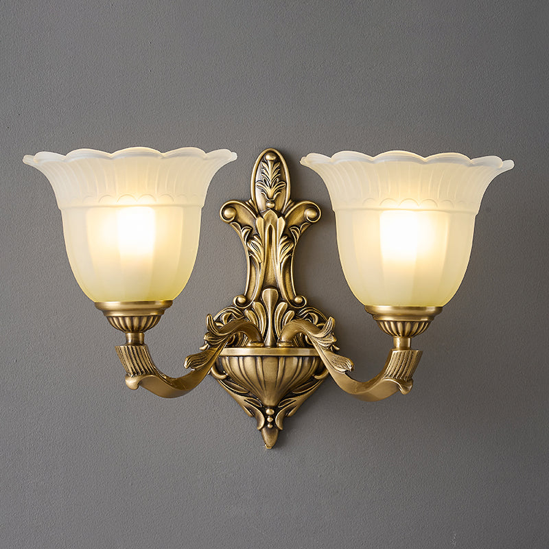 Sifuvyd Luxe Fleur Laiton Verre Métal Applique Murale - Neutralighting