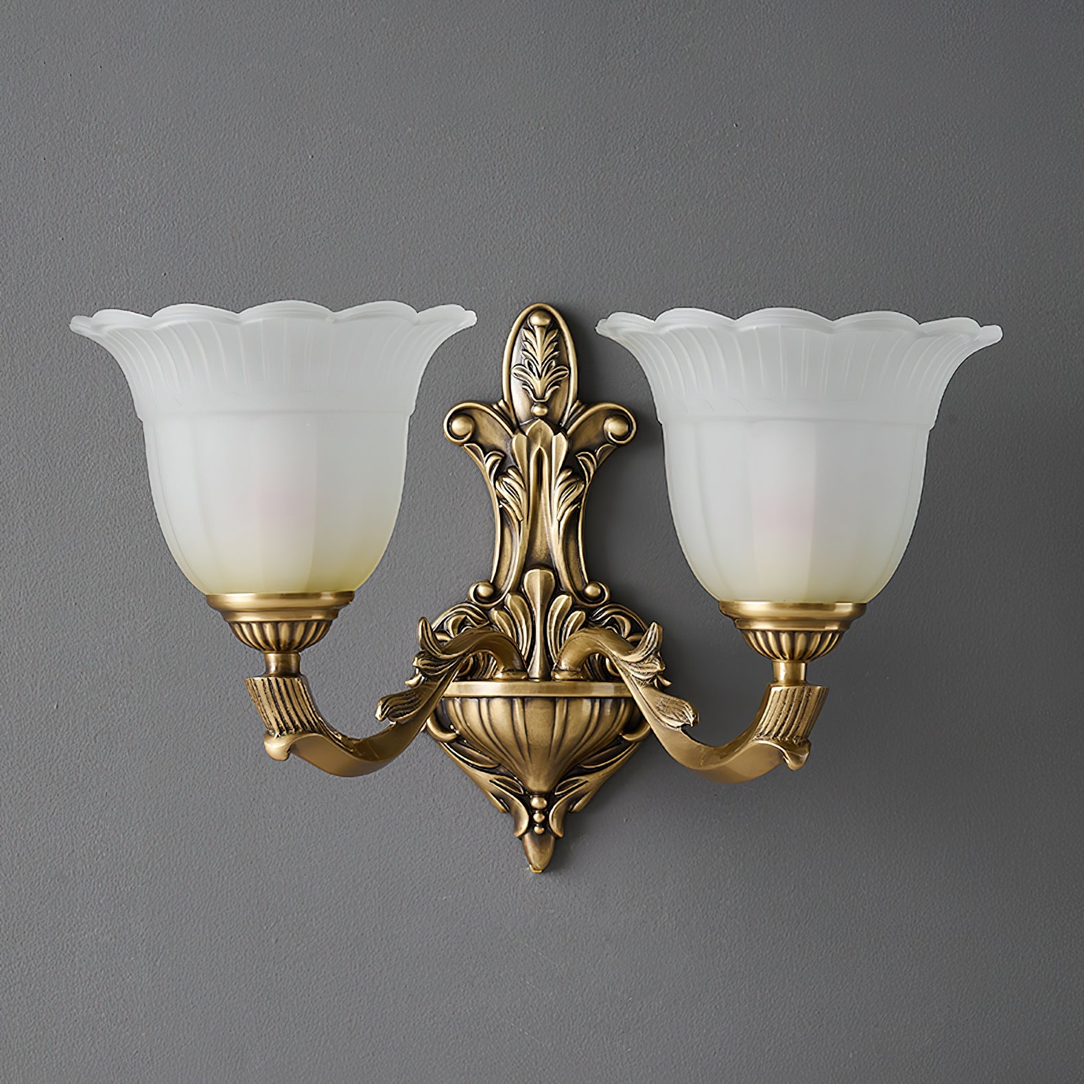 Sifuvyd Luxe Fleur Laiton Verre Métal Applique Murale - Neutralighting