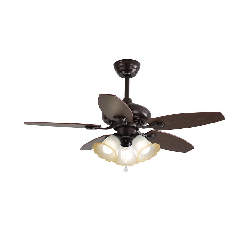 Plafonnier Ventilateur Vintage Elora avec abat-jour Beige