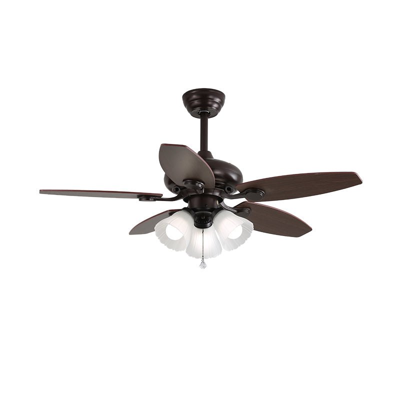 Plafonnier Ventilateur Vintage Elora avec abat-jour Orange
