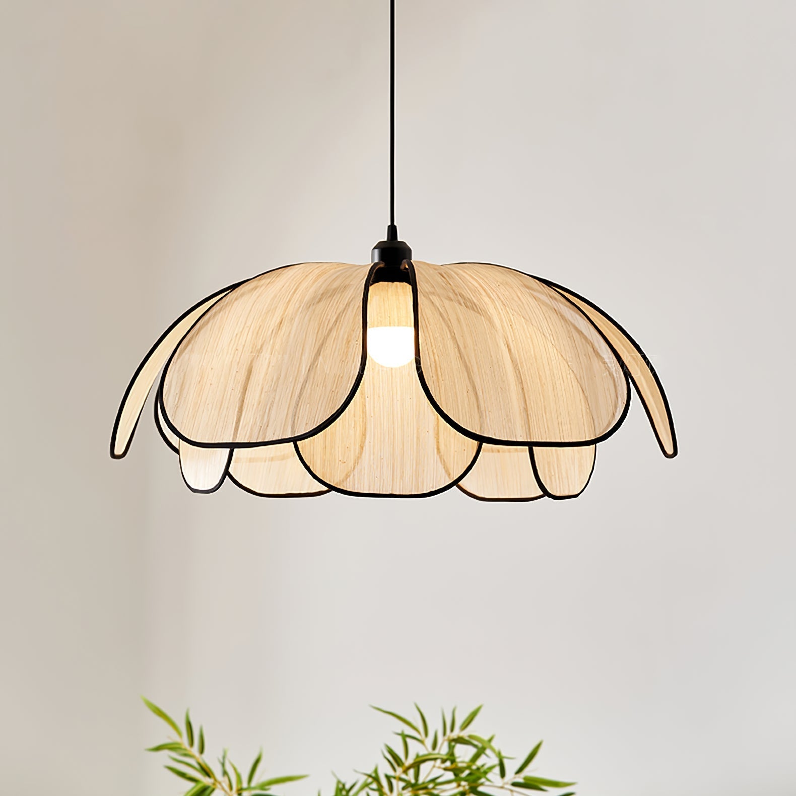 Elthaus Lampe Pendante Feuille Fiber Fleur - Neutralighting