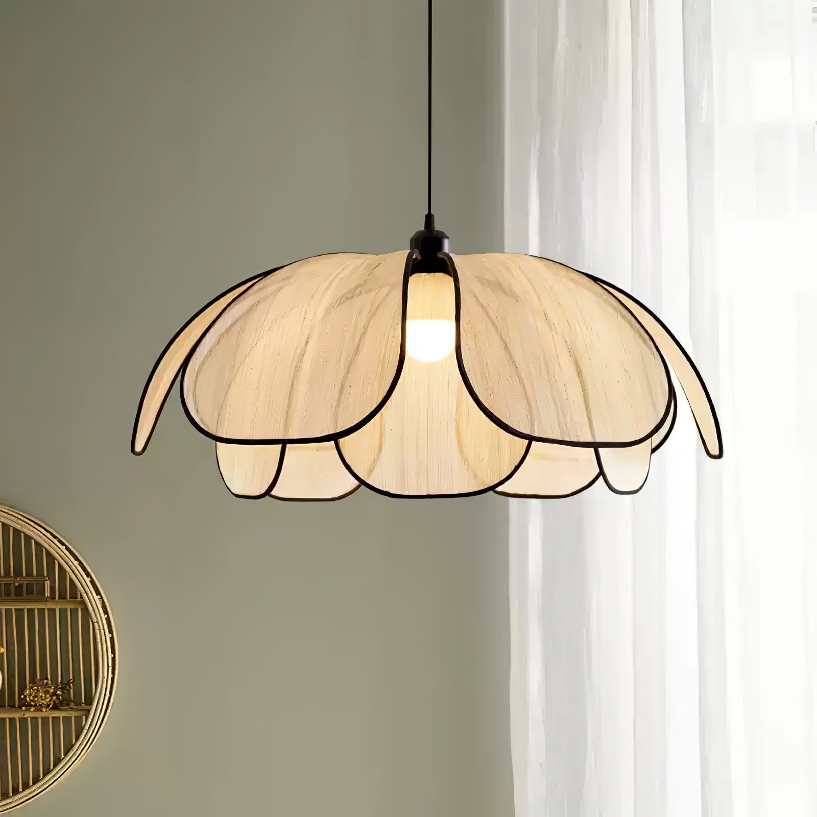 Elthaus Lampe Pendante Feuille Fiber Fleur - Neutralighting