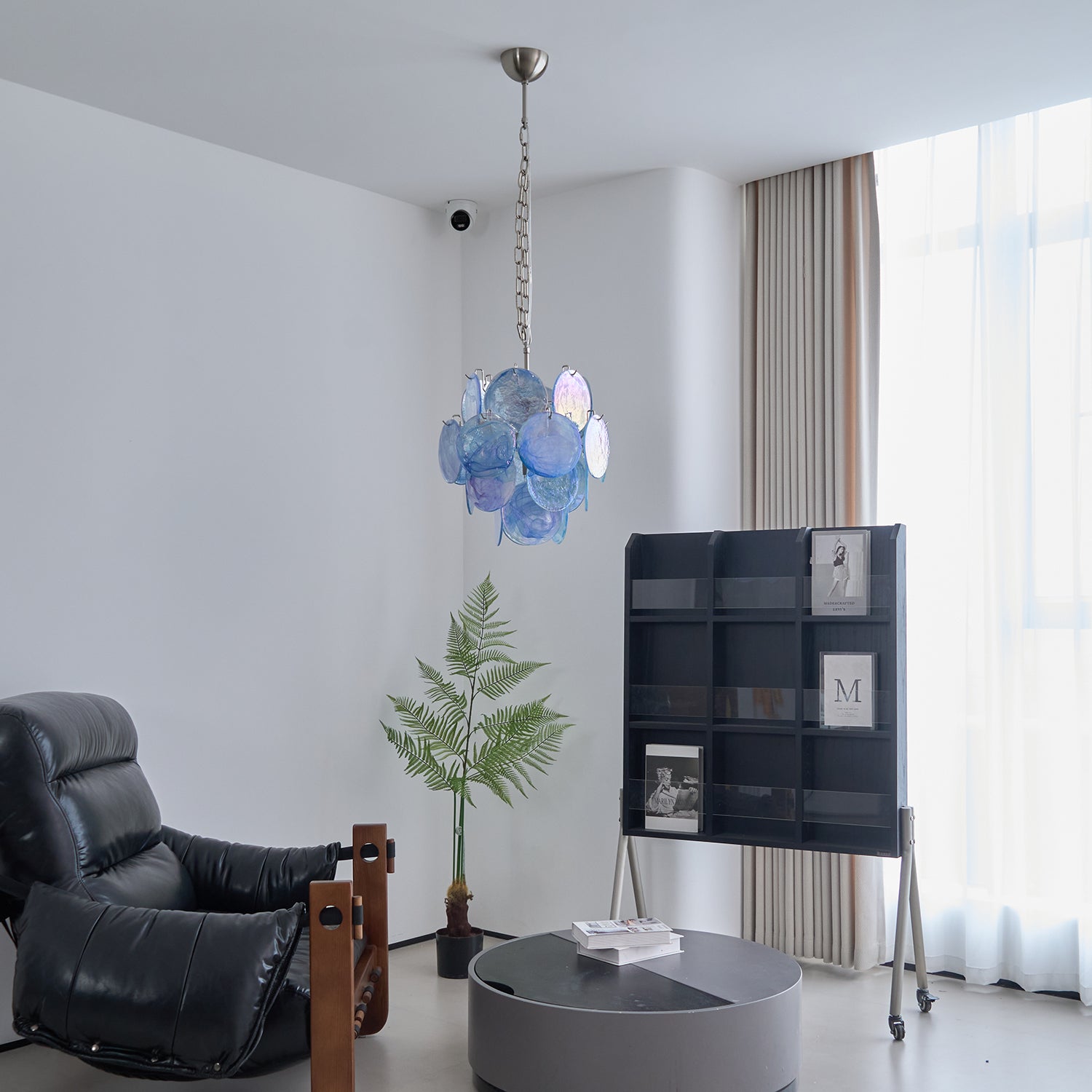 BlWaegnuvyj Individuel Créativité Disque Métal Verre Lustre - Neutralighting