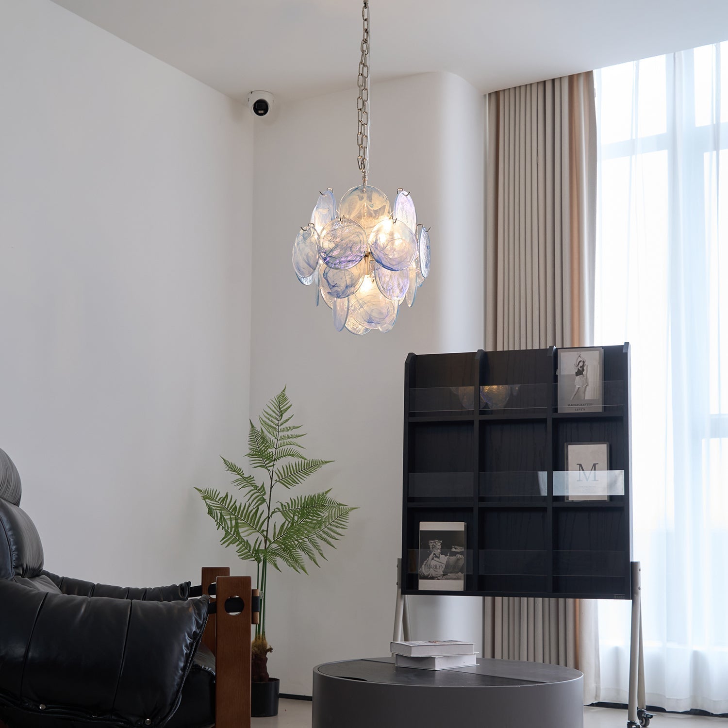 BlWaegnuvyj Individuel Créativité Disque Métal Verre Lustre - Neutralighting