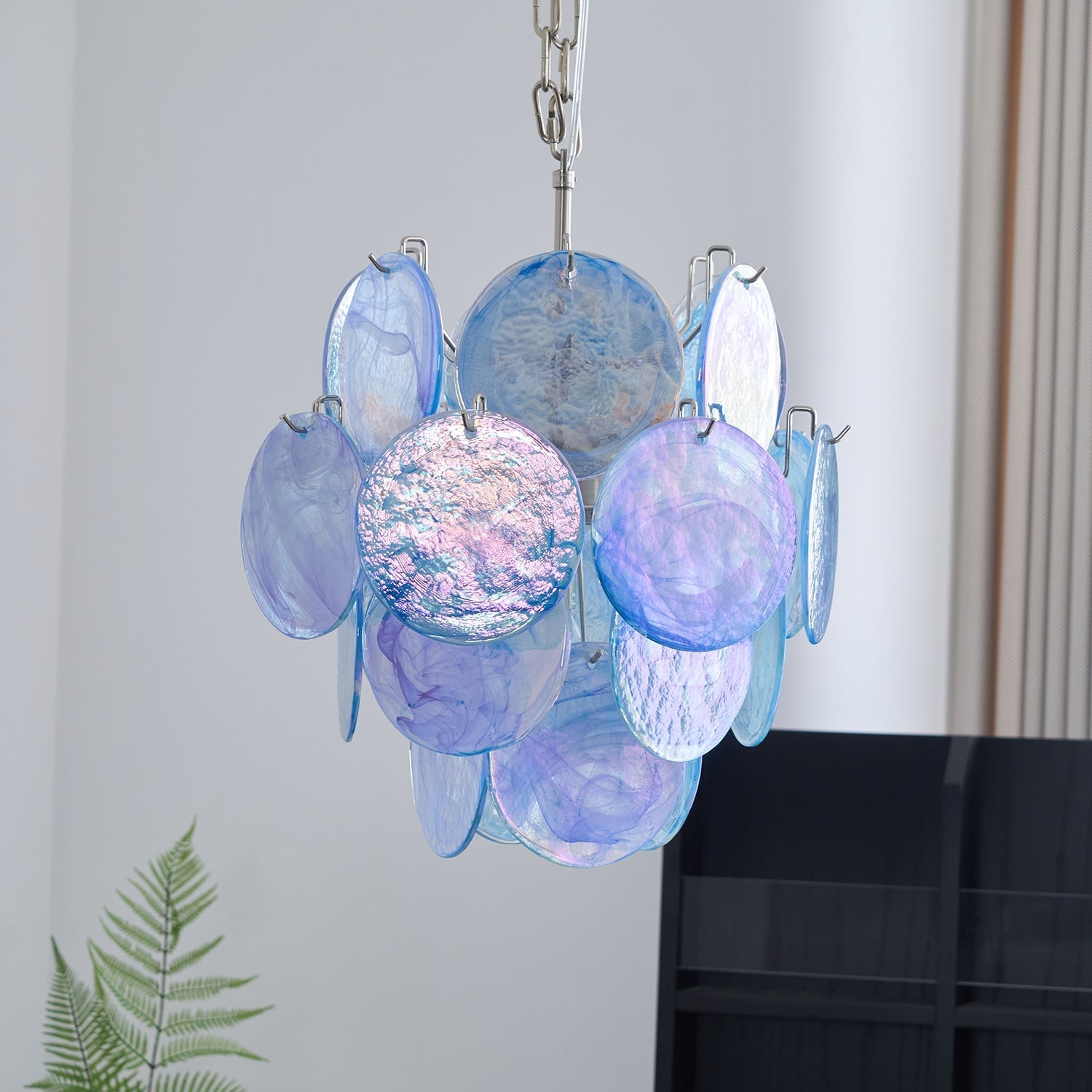 BlWaegnuvyj Individuel Créativité Disque Métal Verre Lustre - Neutralighting