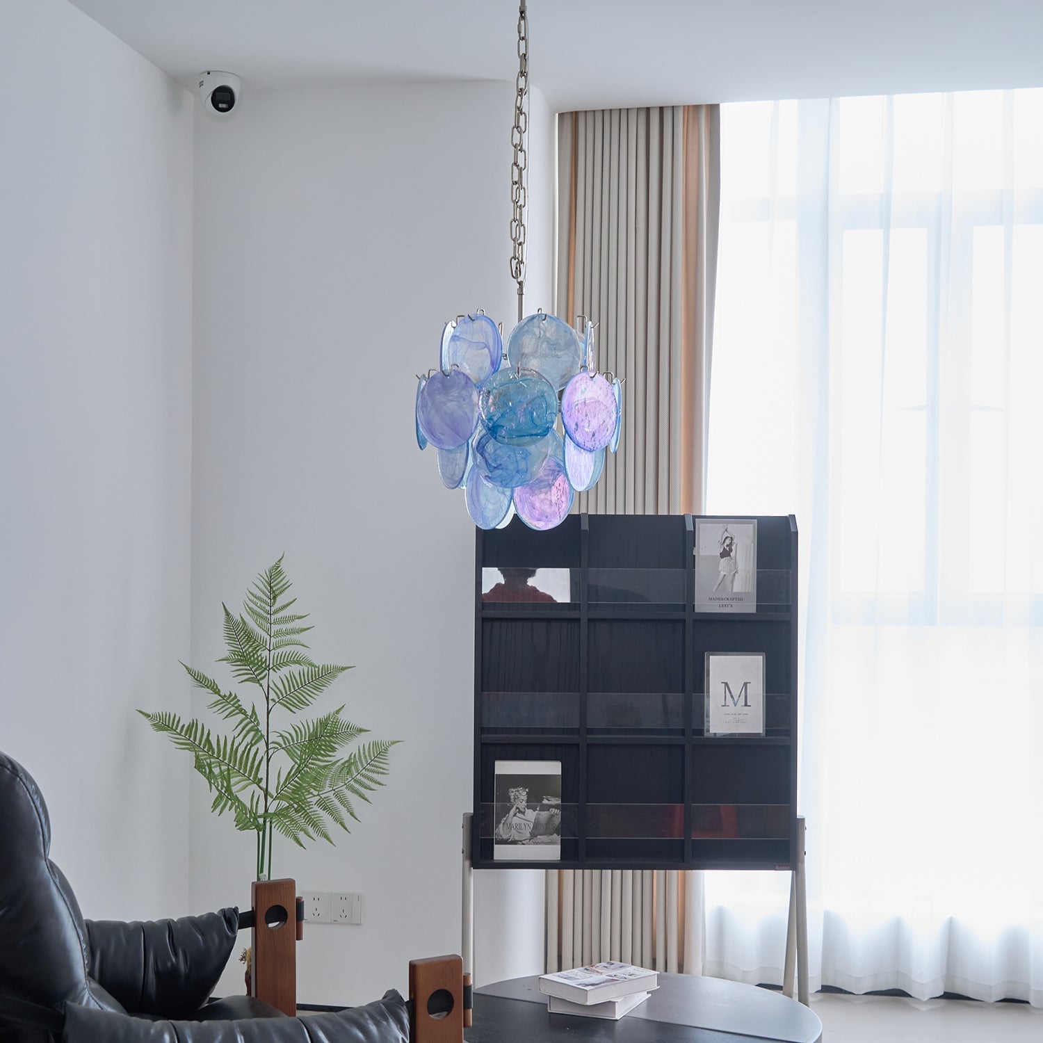 BlWaegnuvyj Individuel Créativité Disque Métal Verre Lustre - Neutralighting