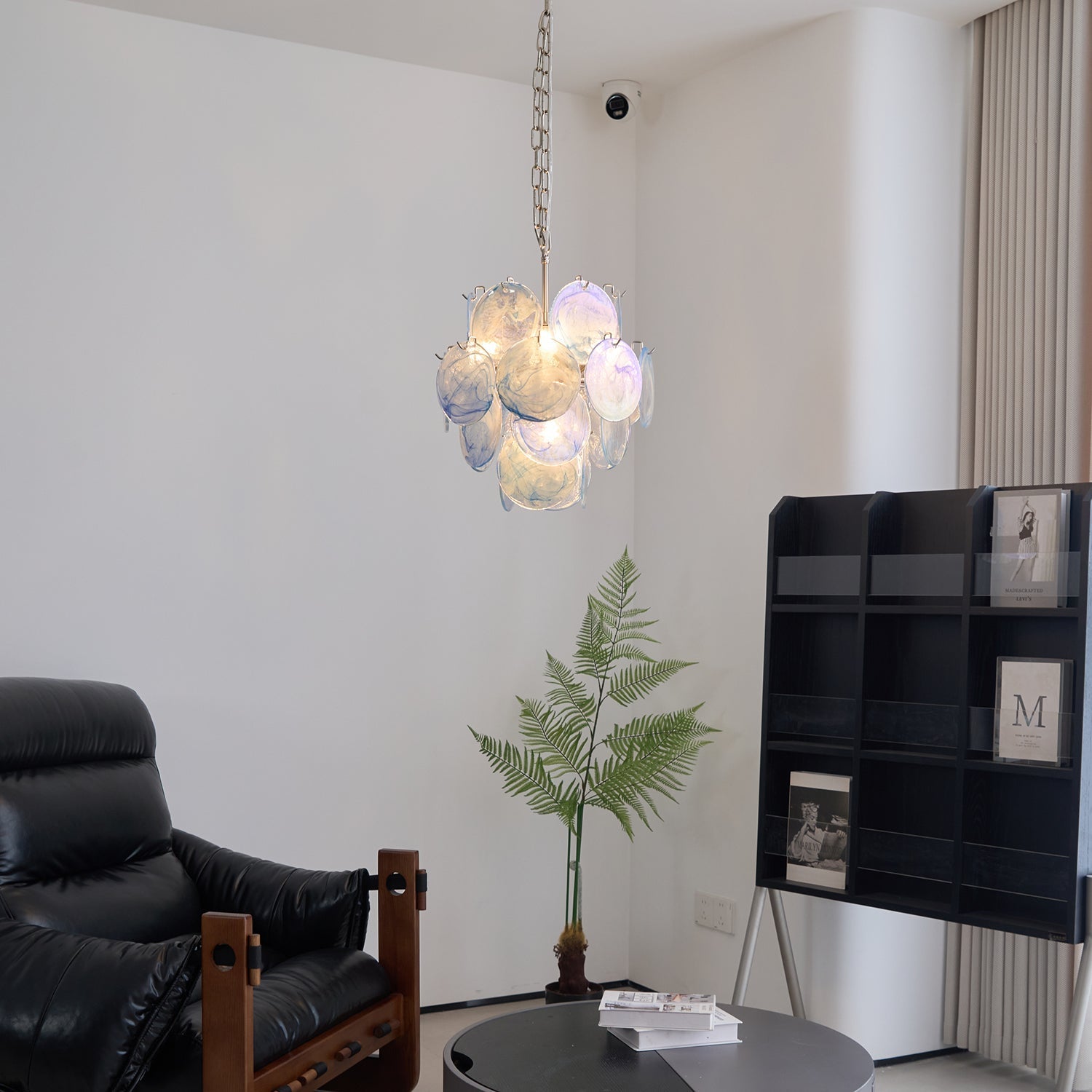 BlWaegnuvyj Individuel Créativité Disque Métal Verre Lustre - Neutralighting