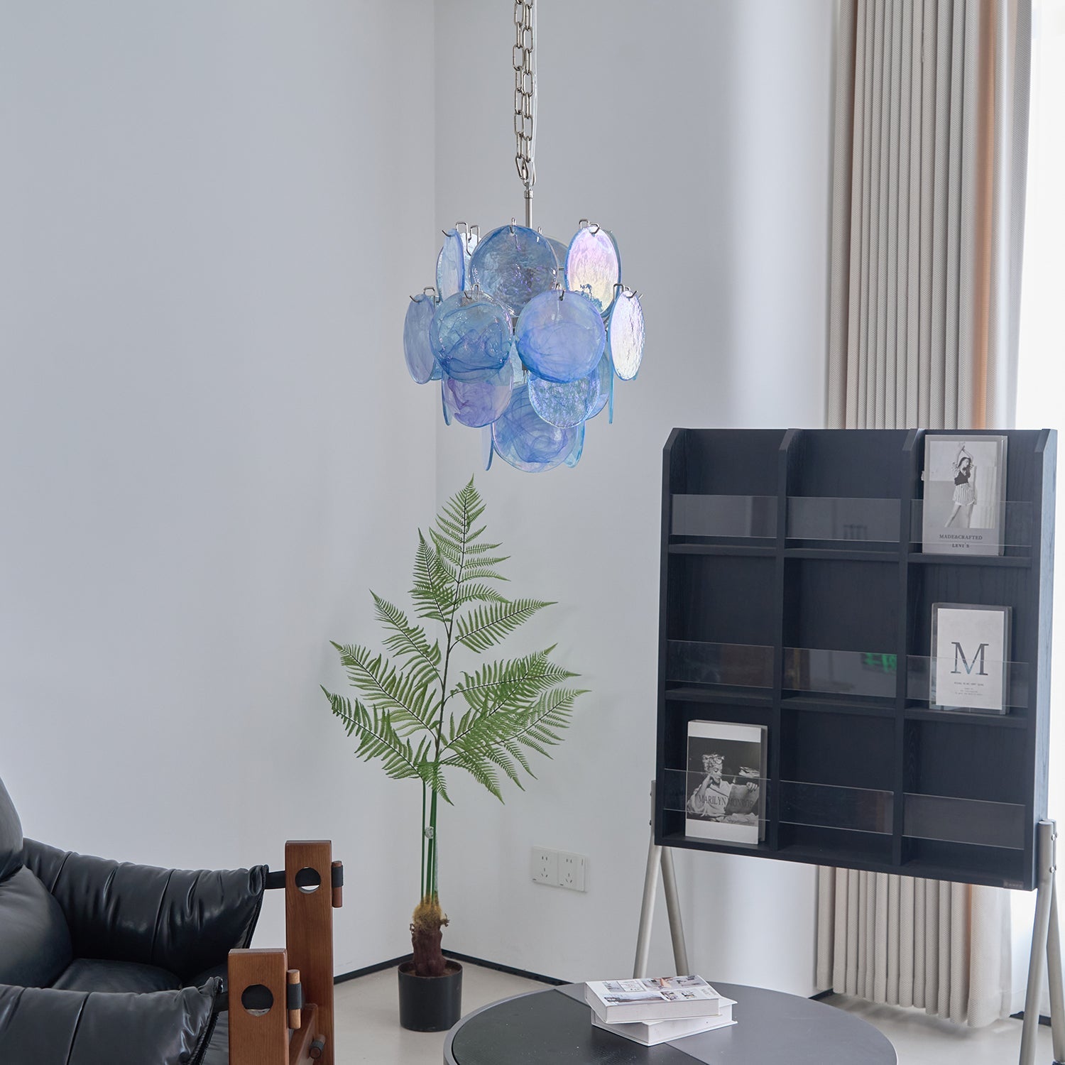 BlWaegnuvyj Individuel Créativité Disque Métal Verre Lustre - Neutralighting