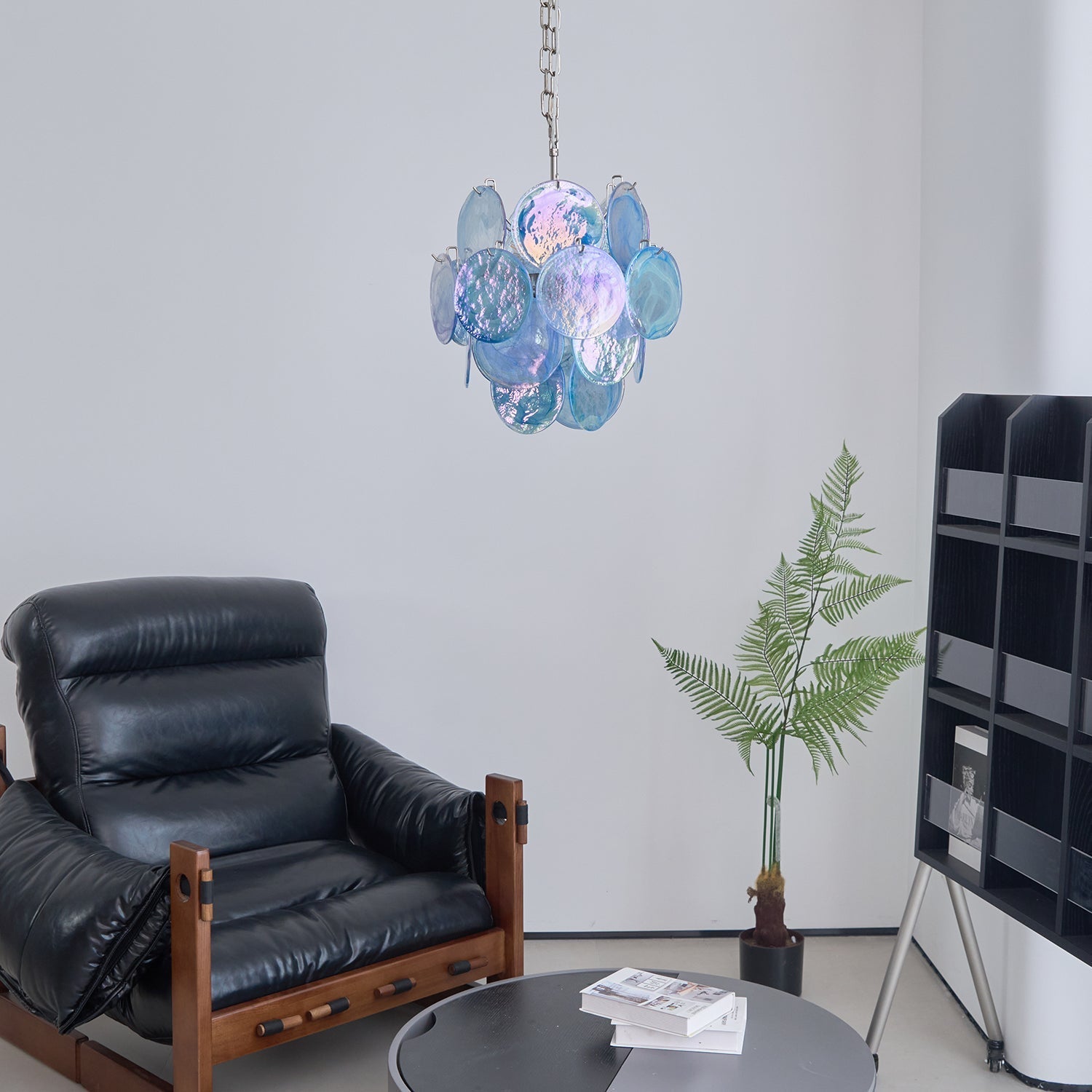 BlWaegnuvyj Individuel Créativité Disque Métal Verre Lustre - Neutralighting