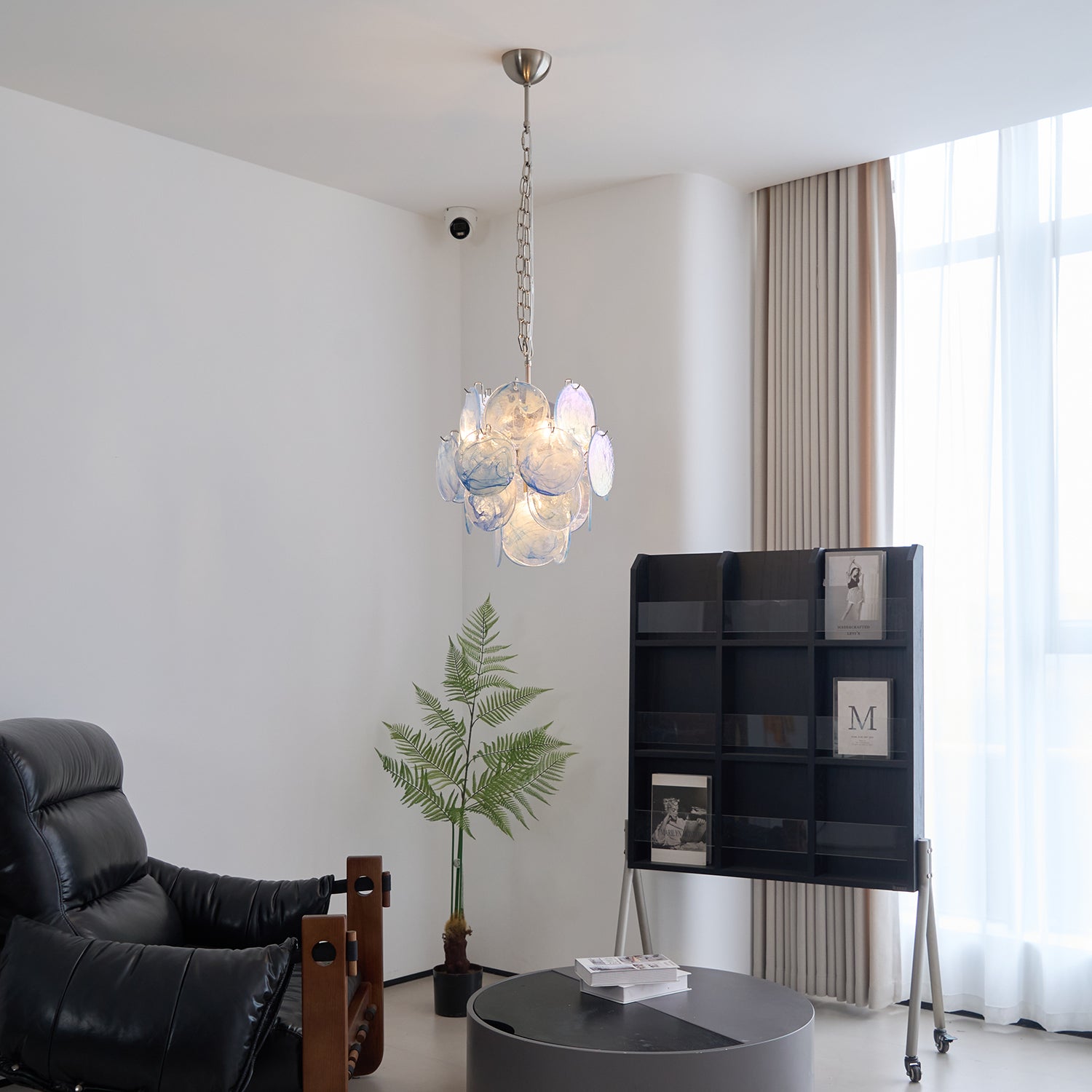 BlWaegnuvyj Individuel Créativité Disque Métal Verre Lustre - Neutralighting