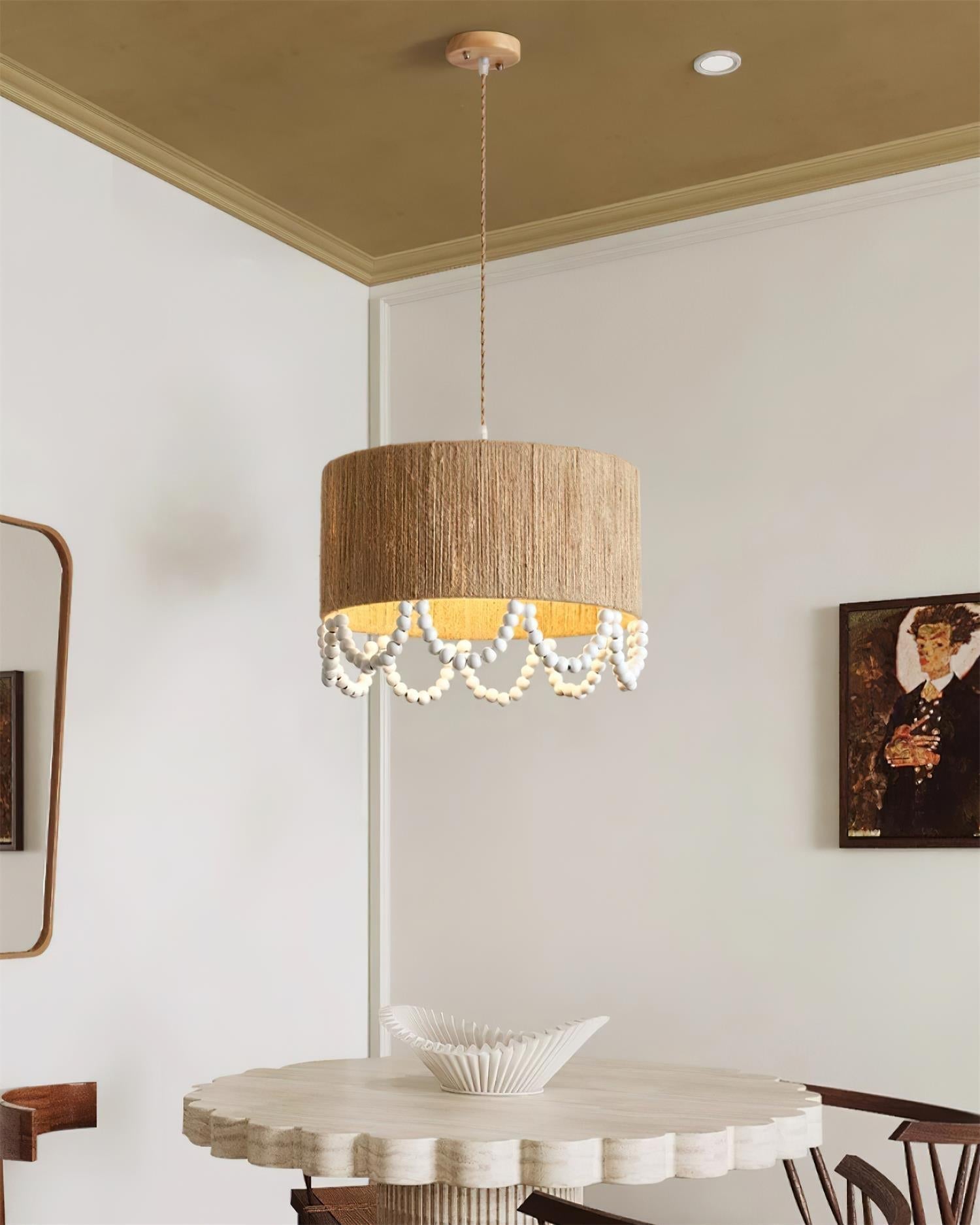 Boho Dona Suspension Naturel Frange Organique - Neutralighting