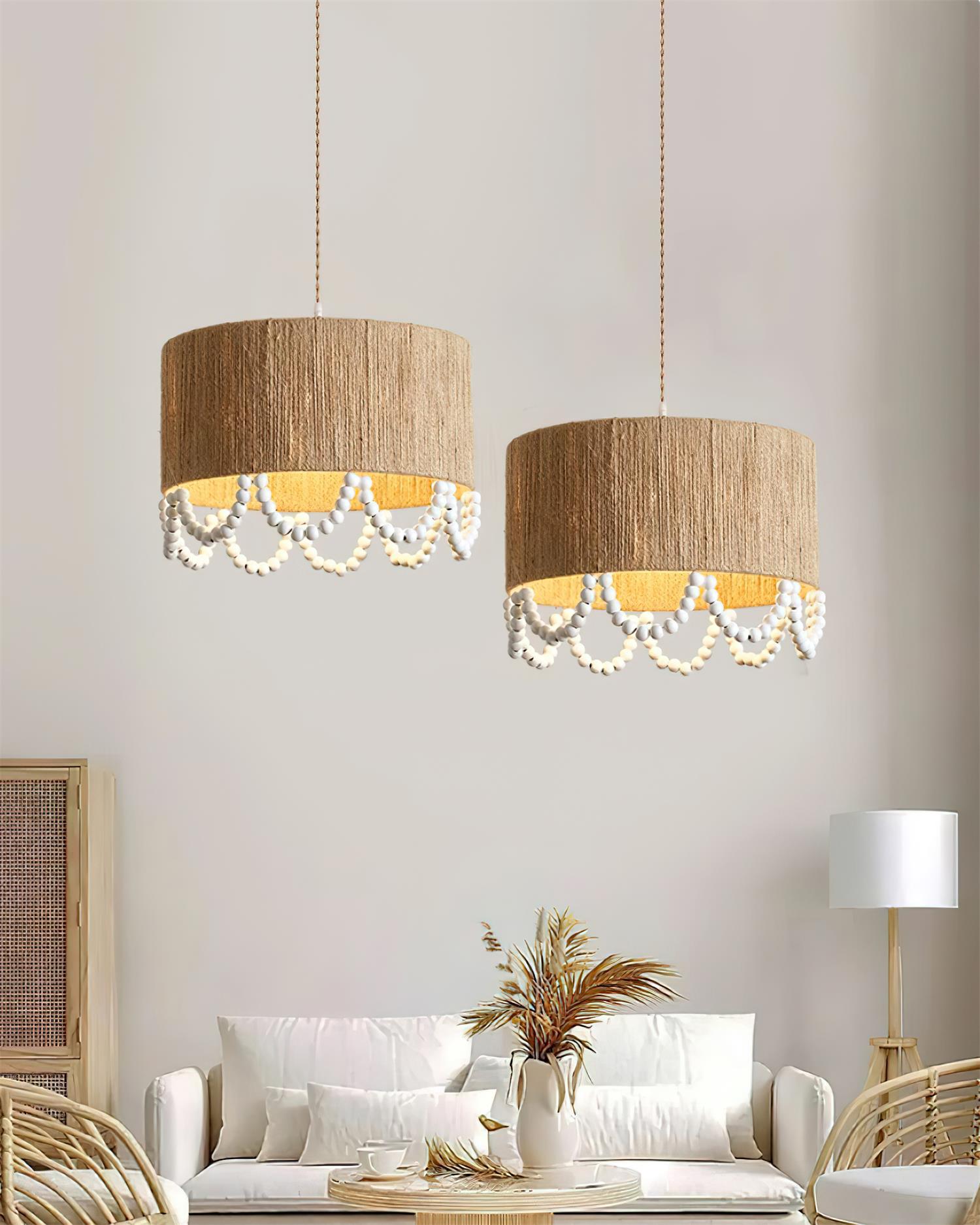 Boho Dona Suspension Naturel Frange Organique - Neutralighting