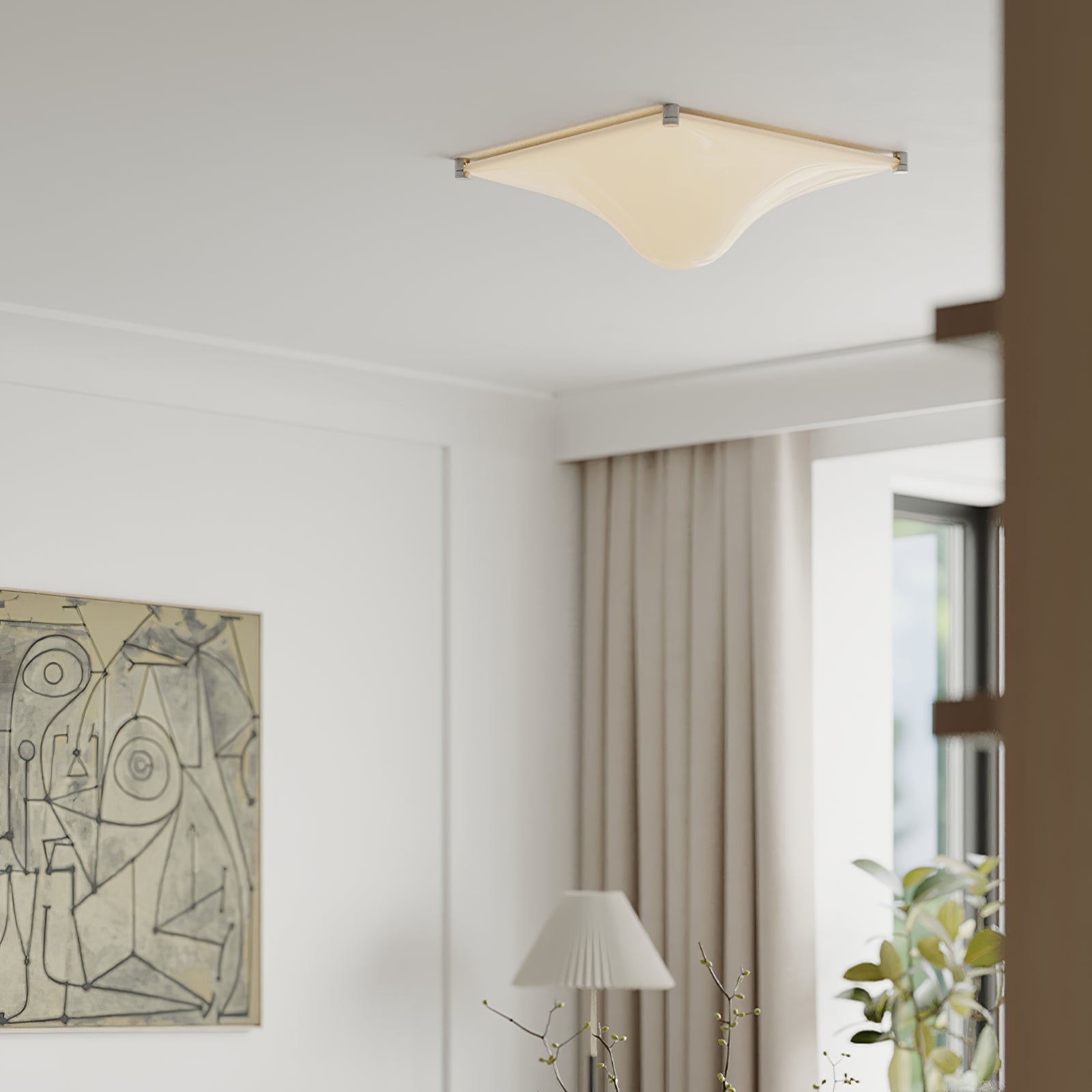 Bolla Plafonnier Courbe Triangle Abat-jour Minimaliste - Neutralighting