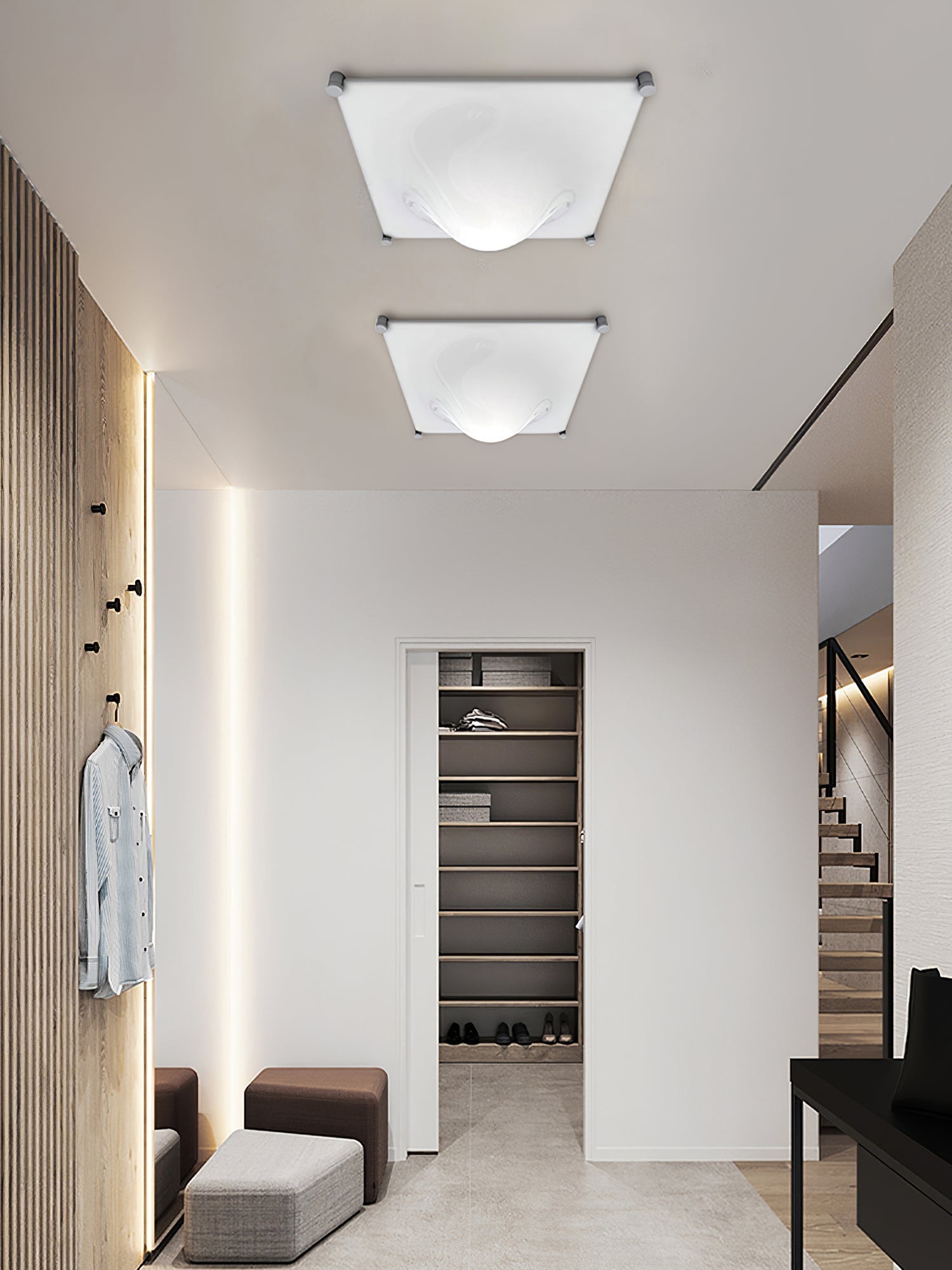 Bolla Plafonnier Courbe Triangle Abat-jour Minimaliste - Neutralighting