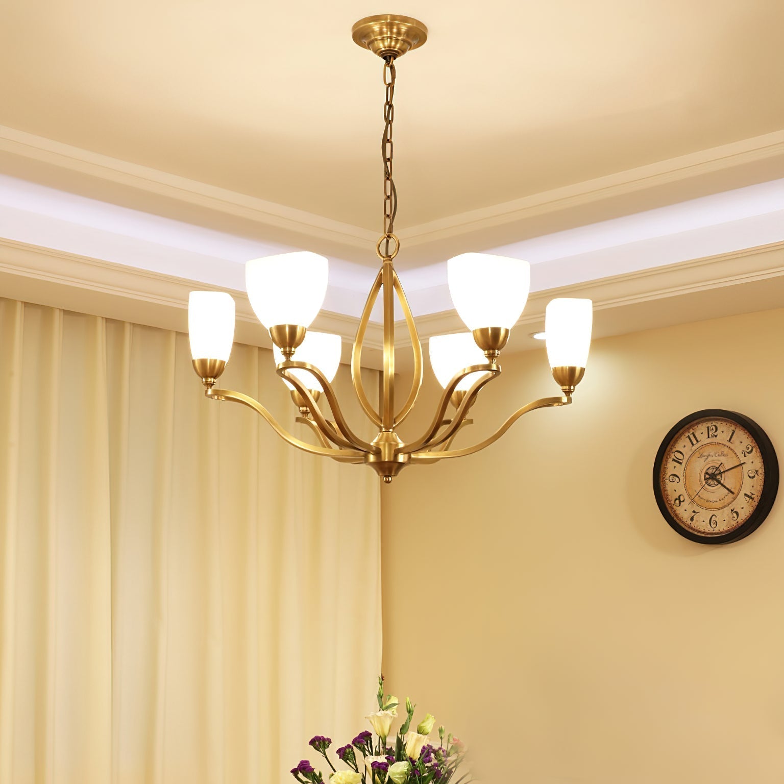 Dvaluvyj Postmodern Luxe Laiton Métal Verre Lustre - Neutralighting