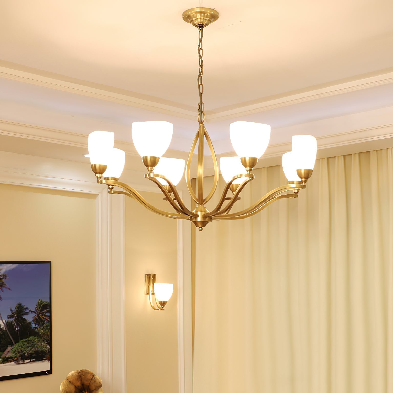 Dvaluvyj Postmodern Luxe Laiton Métal Verre Lustre - Neutralighting