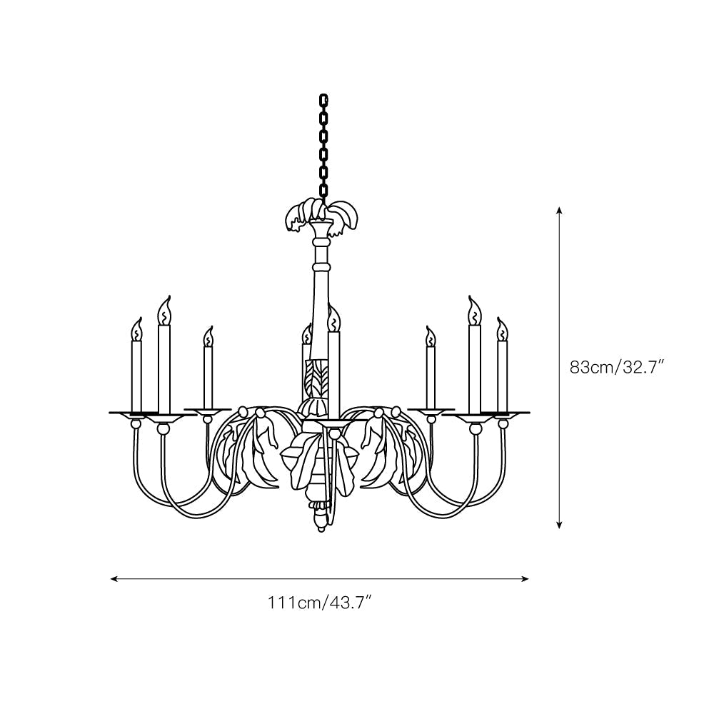 Eirikuvyj Postmodern Luxury Short Wooden Metal Chandelier - Lamp Copper