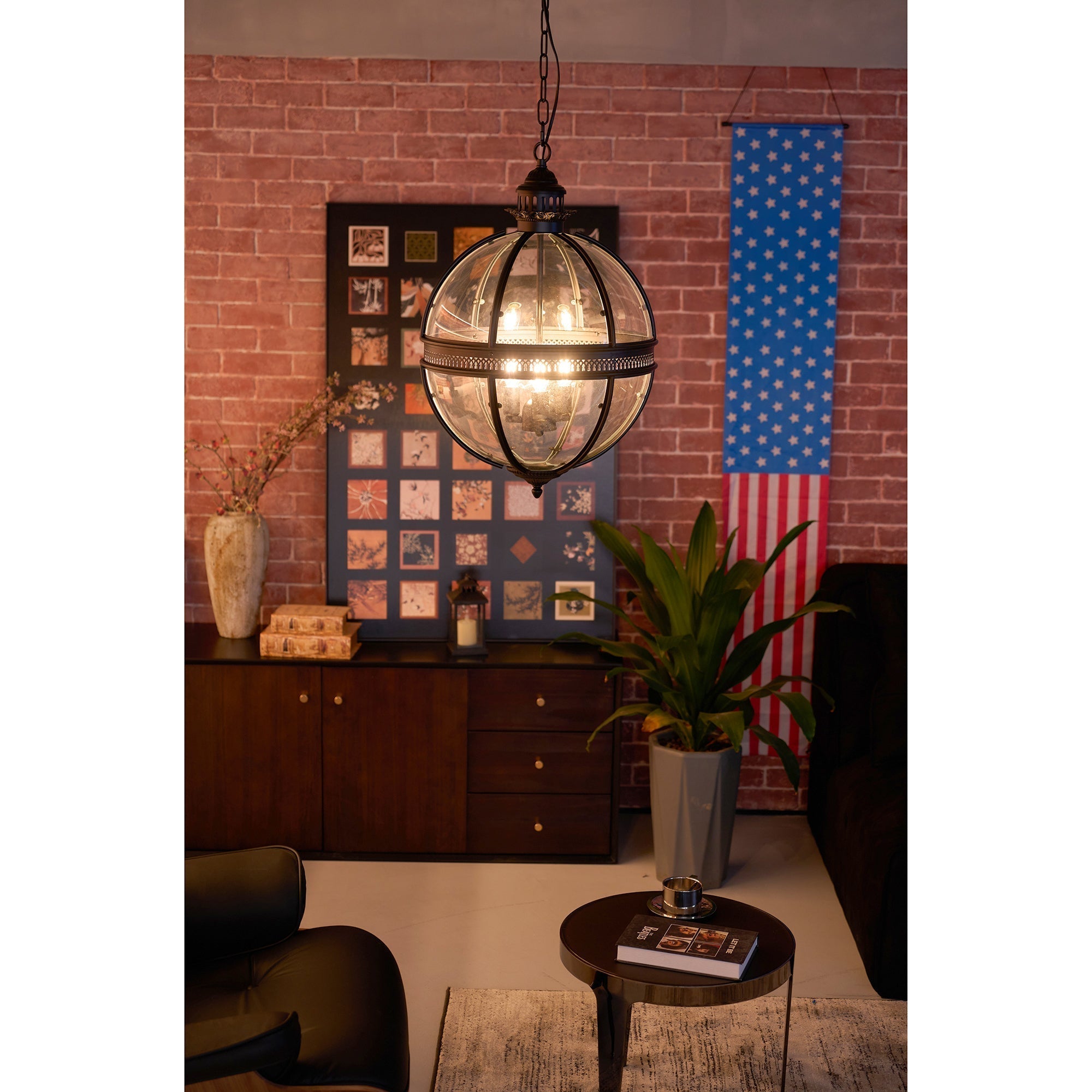 Svelte Ancien Industriel Métal Verre Suspension - Neutralighting