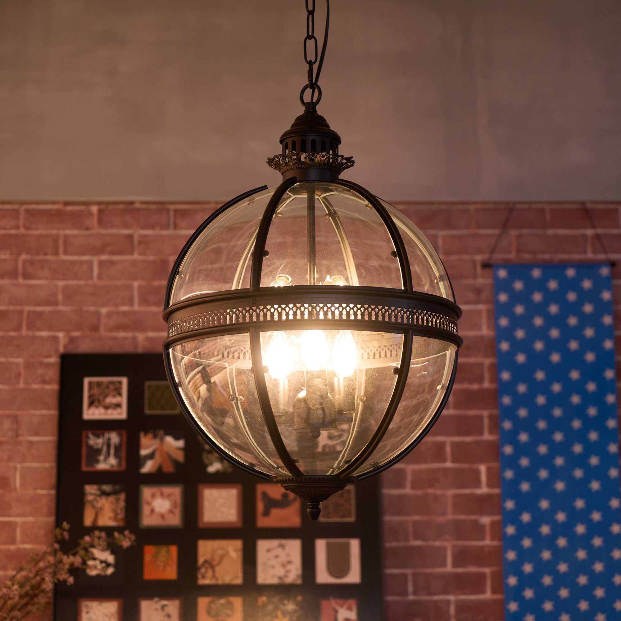 Svelte Ancien Industriel Métal Verre Suspension - Neutralighting