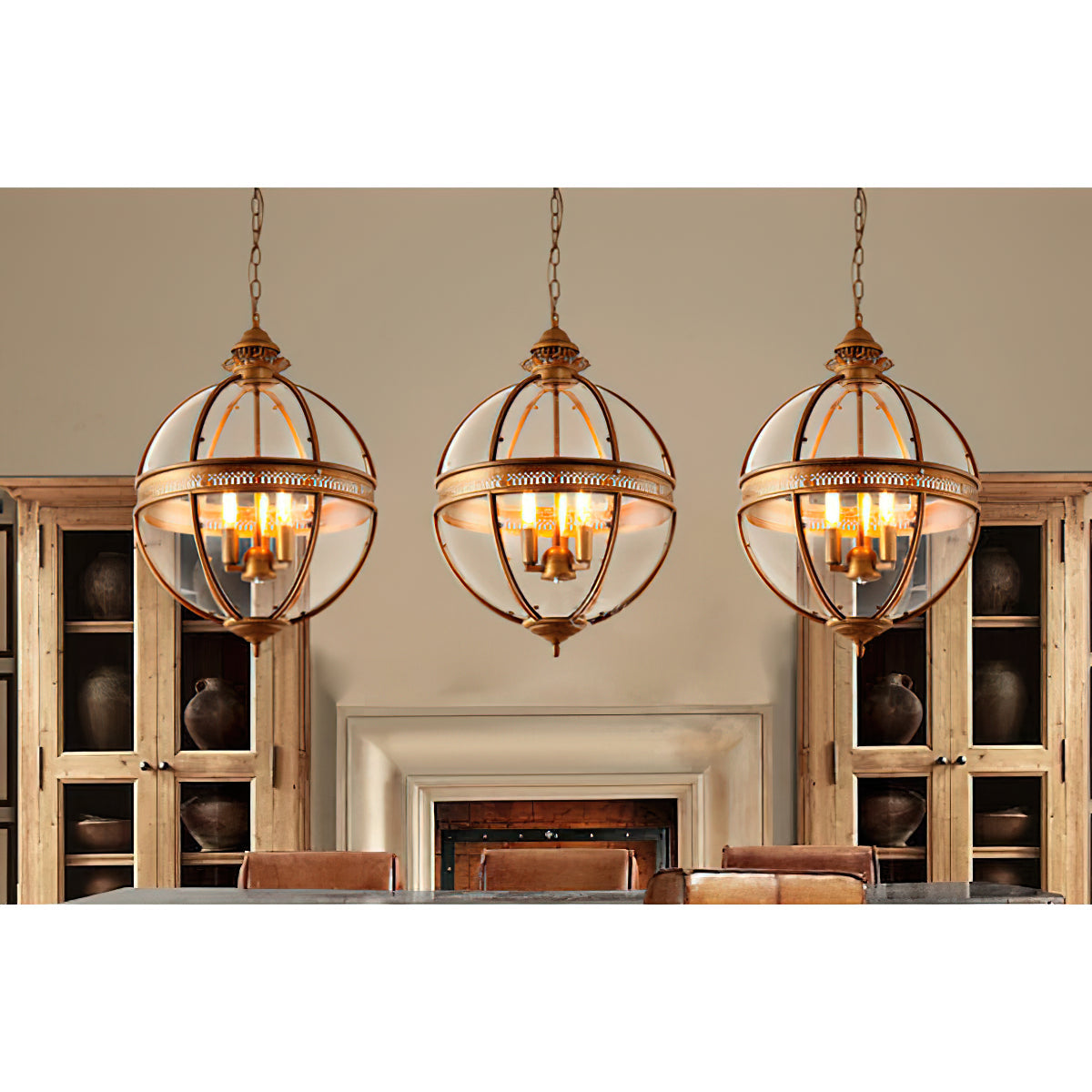 Svelte Ancien Industriel Métal Verre Suspension - Neutralighting