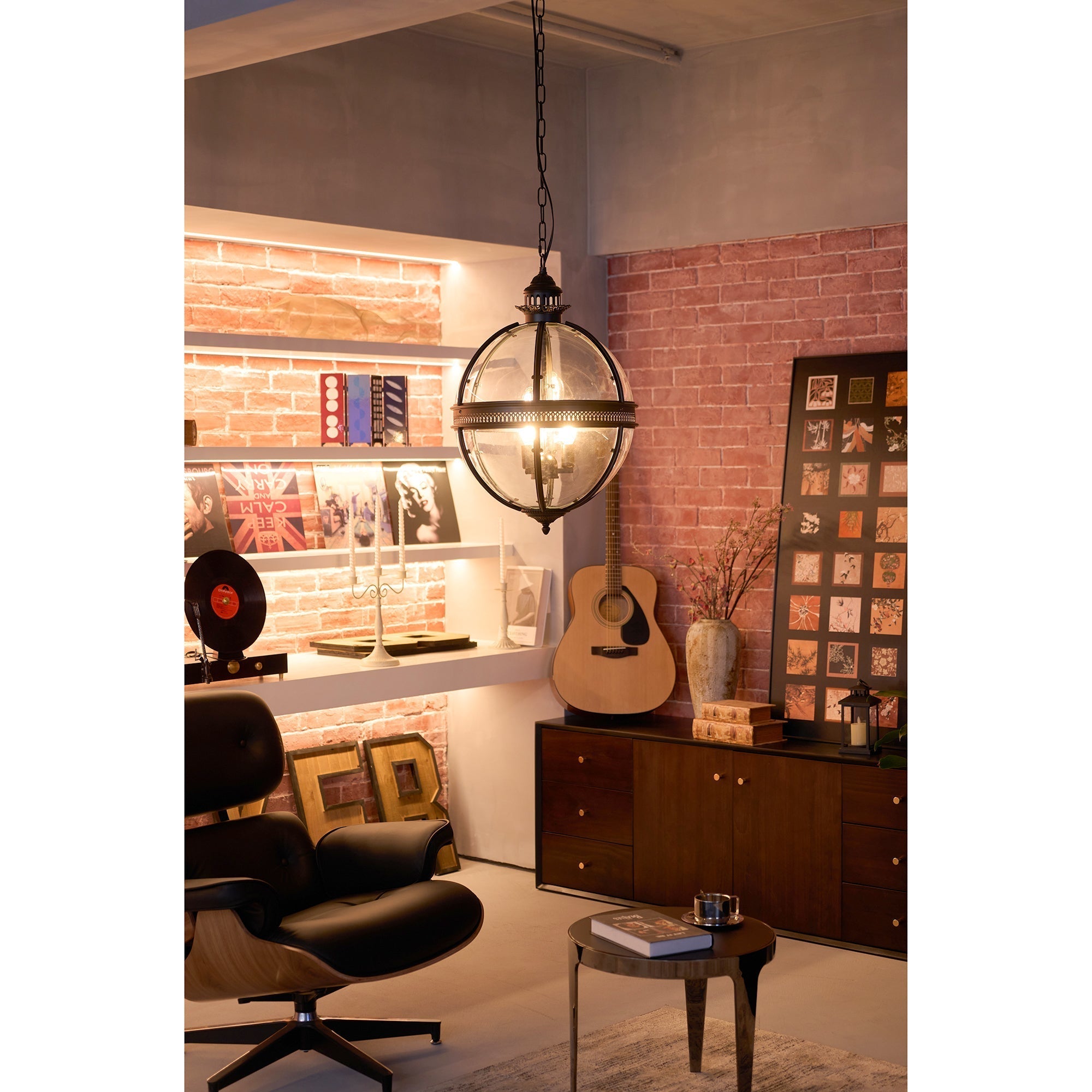 Svelte Ancien Industriel Métal Verre Suspension - Neutralighting