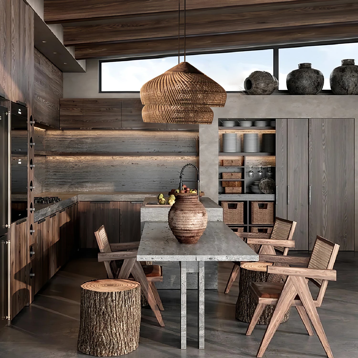 Evelyn Suspension en Rotin Tressé pour Salon - Neutralighting