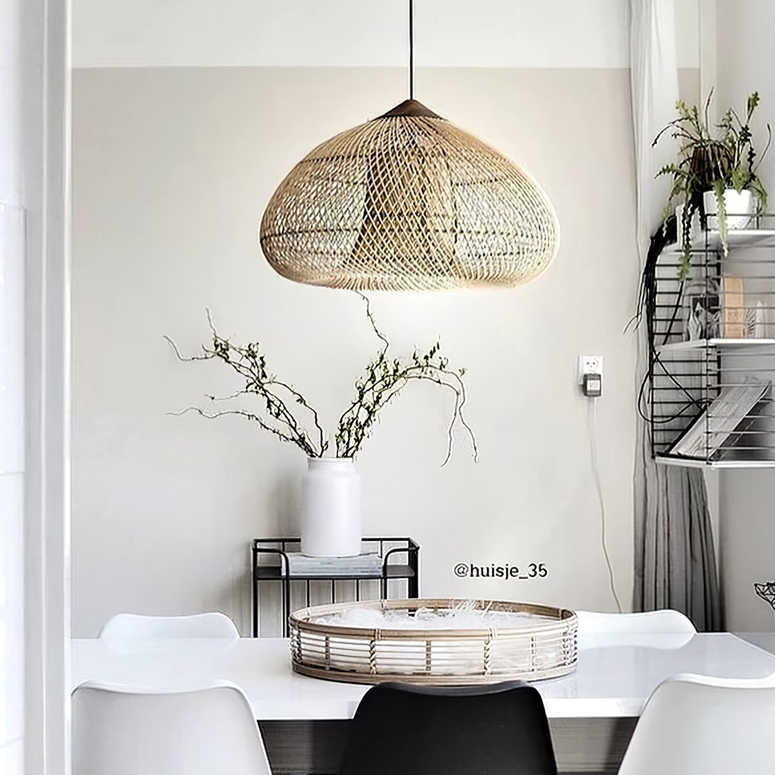 Evelyn Suspension en Rotin Tressé pour Salon - Neutralighting