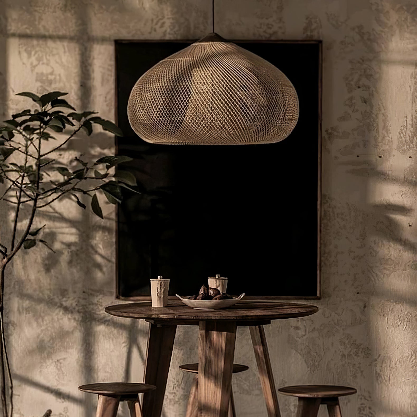 Evelyn Suspension en Rotin Tressé pour Salon - Neutralighting