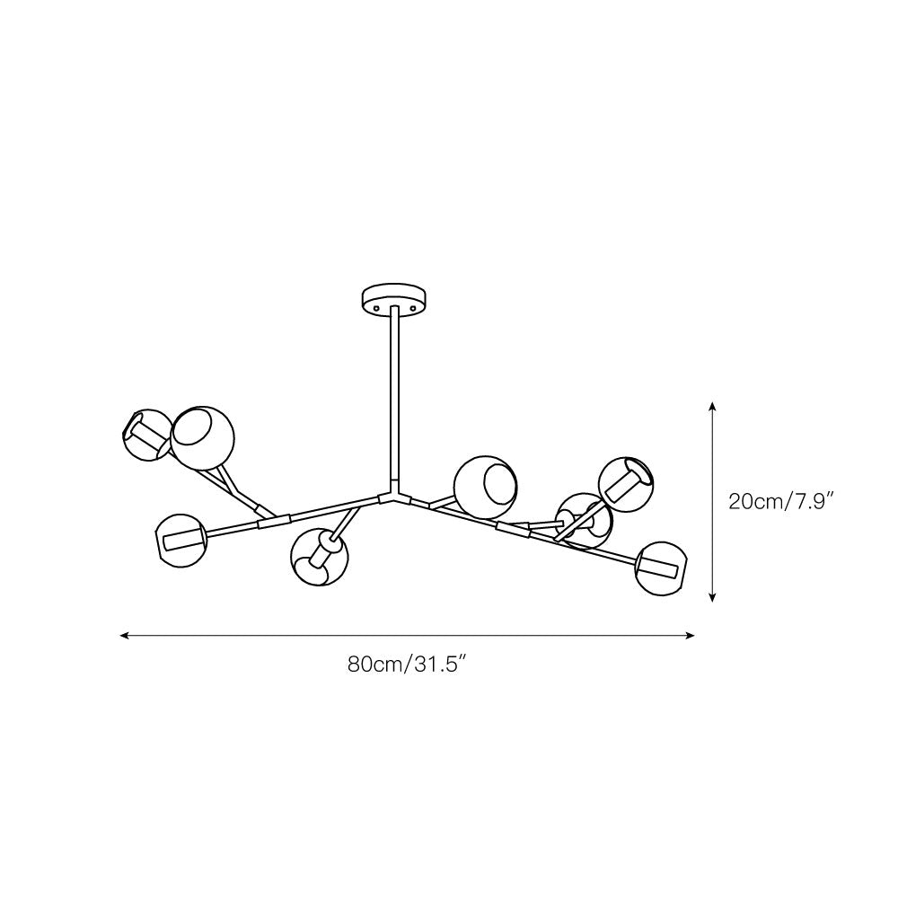 Kinetic Individuel Créativité Laiton Verre Lustre - Neutralighting