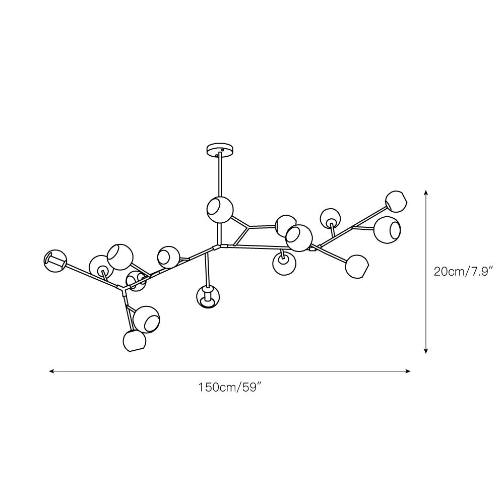 Kinetic Individuel Créativité Laiton Verre Lustre - Neutralighting