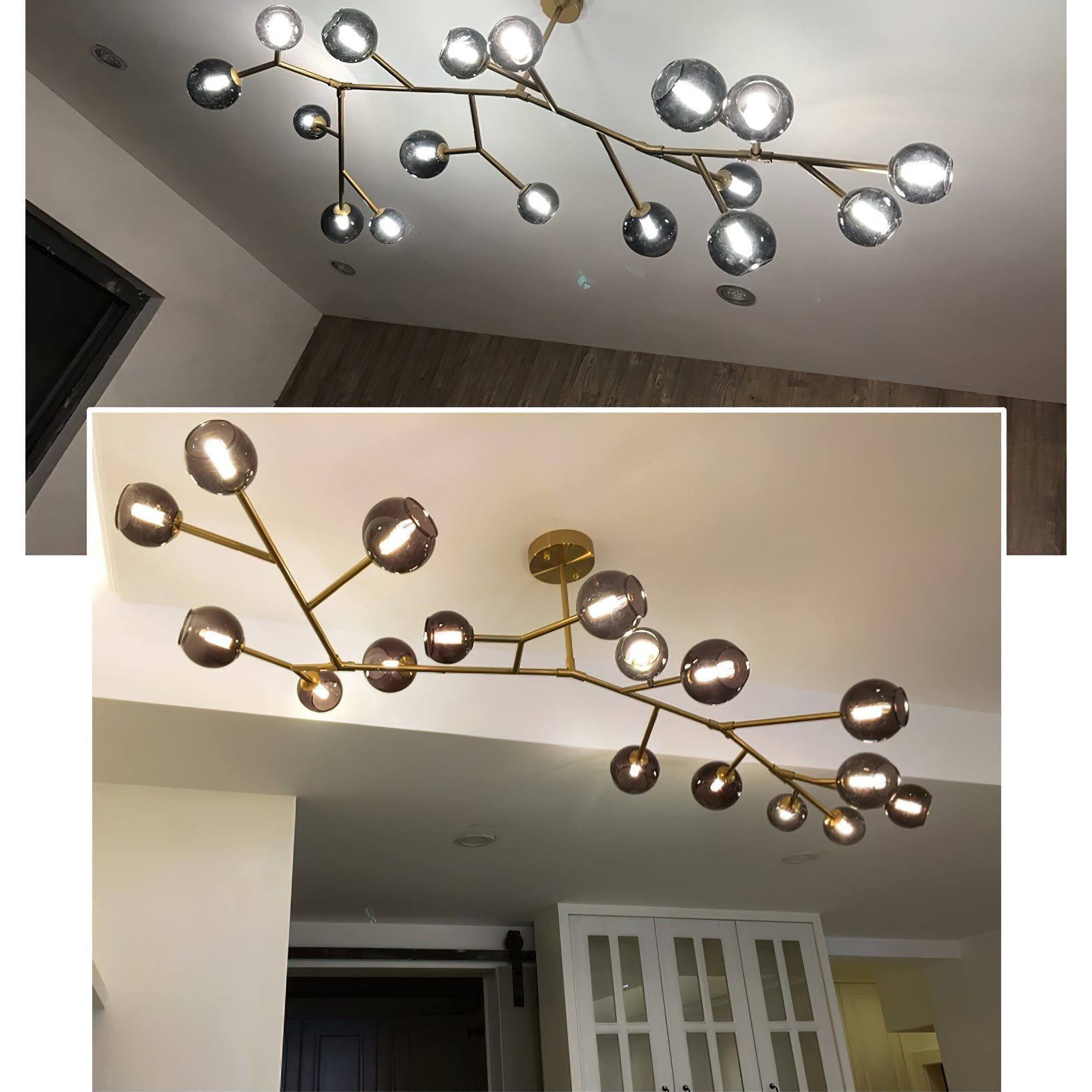 Kinetic Individuel Créativité Laiton Verre Lustre - Neutralighting