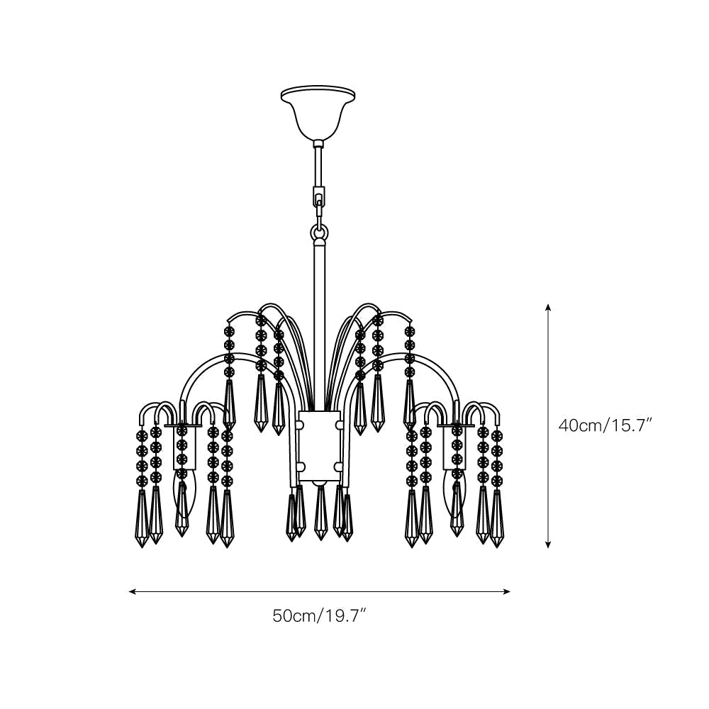 Voyant Premium Luxury Candle Crystal Chandelier - Lamp Copper