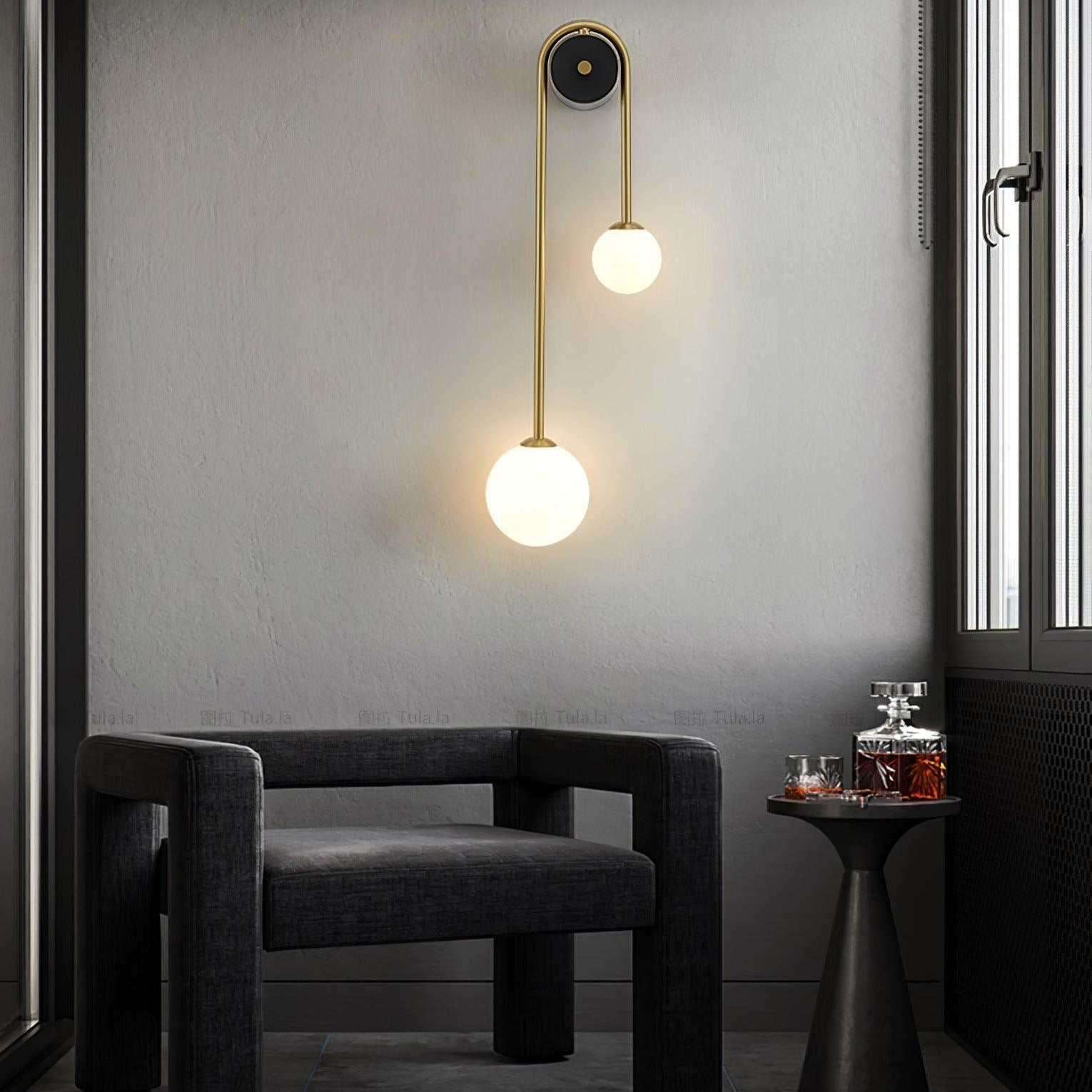 Elaro Applique Murale Arc en Laiton - Neutralighting