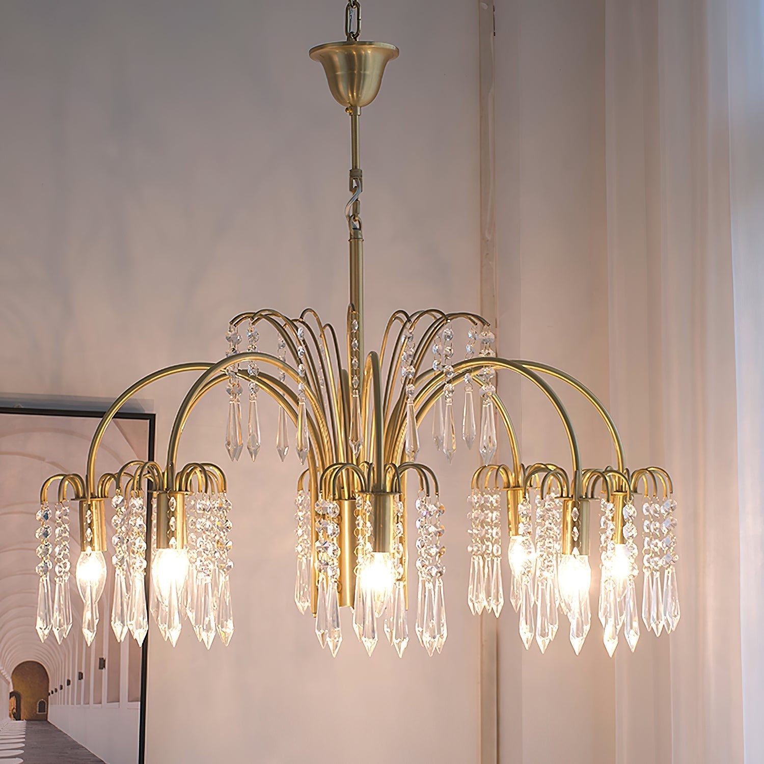Voyant Premium Luxury Candle Crystal Chandelier - Lamp Copper