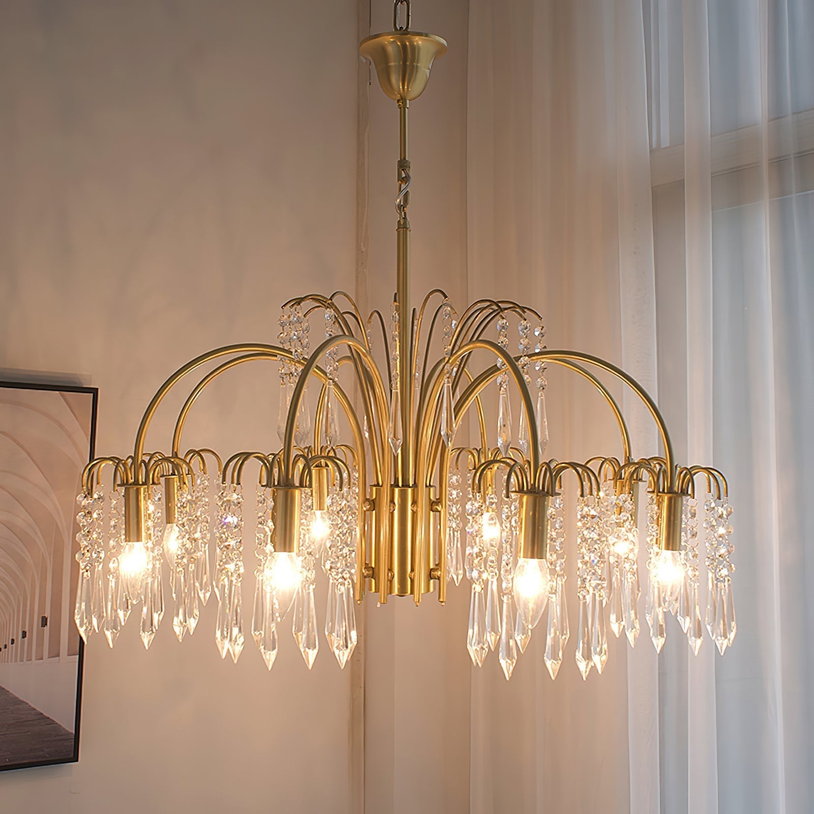 Voyant Premium Luxury Candle Crystal Chandelier - Lamp Copper