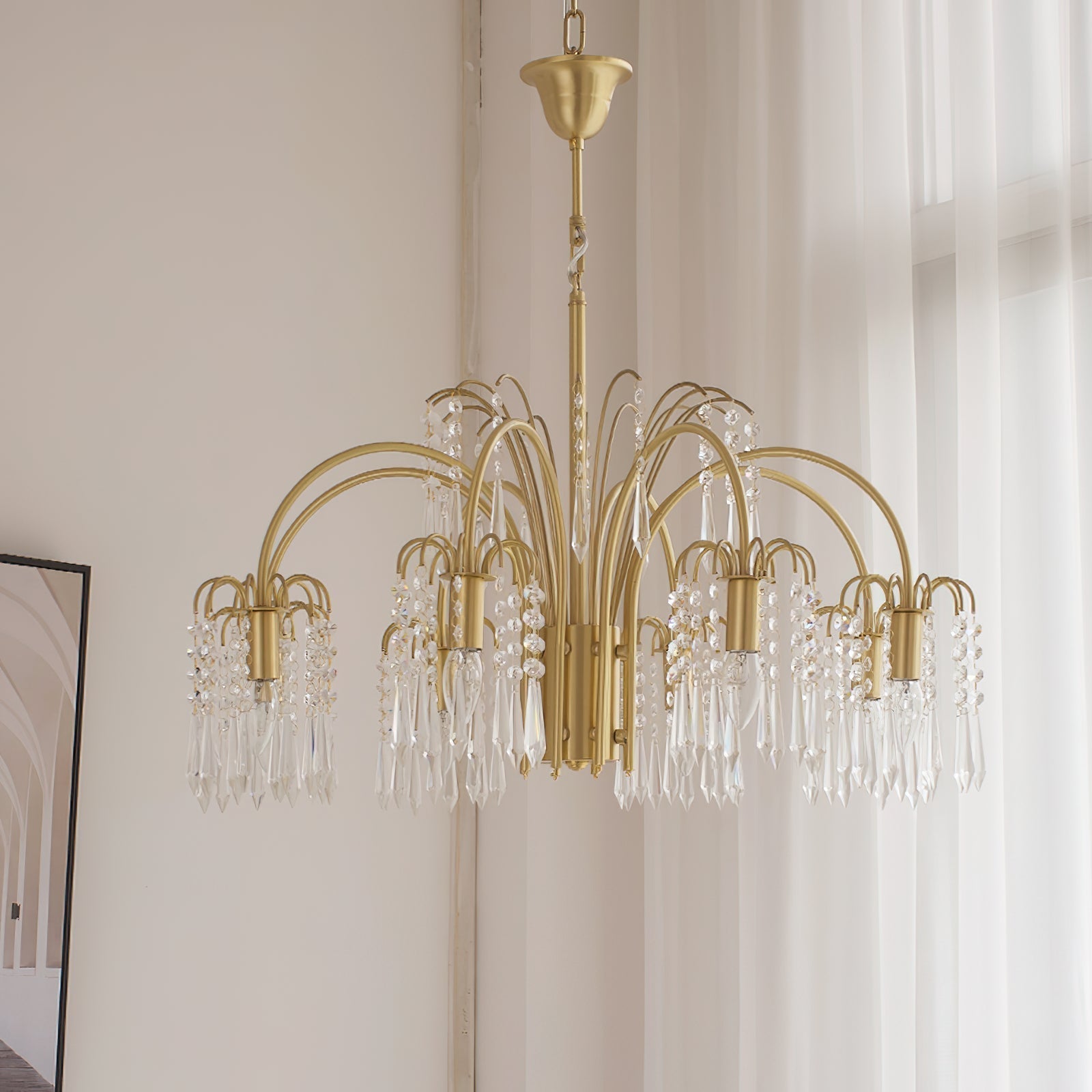 Voyant Premium Luxury Candle Crystal Chandelier - Lamp Copper
